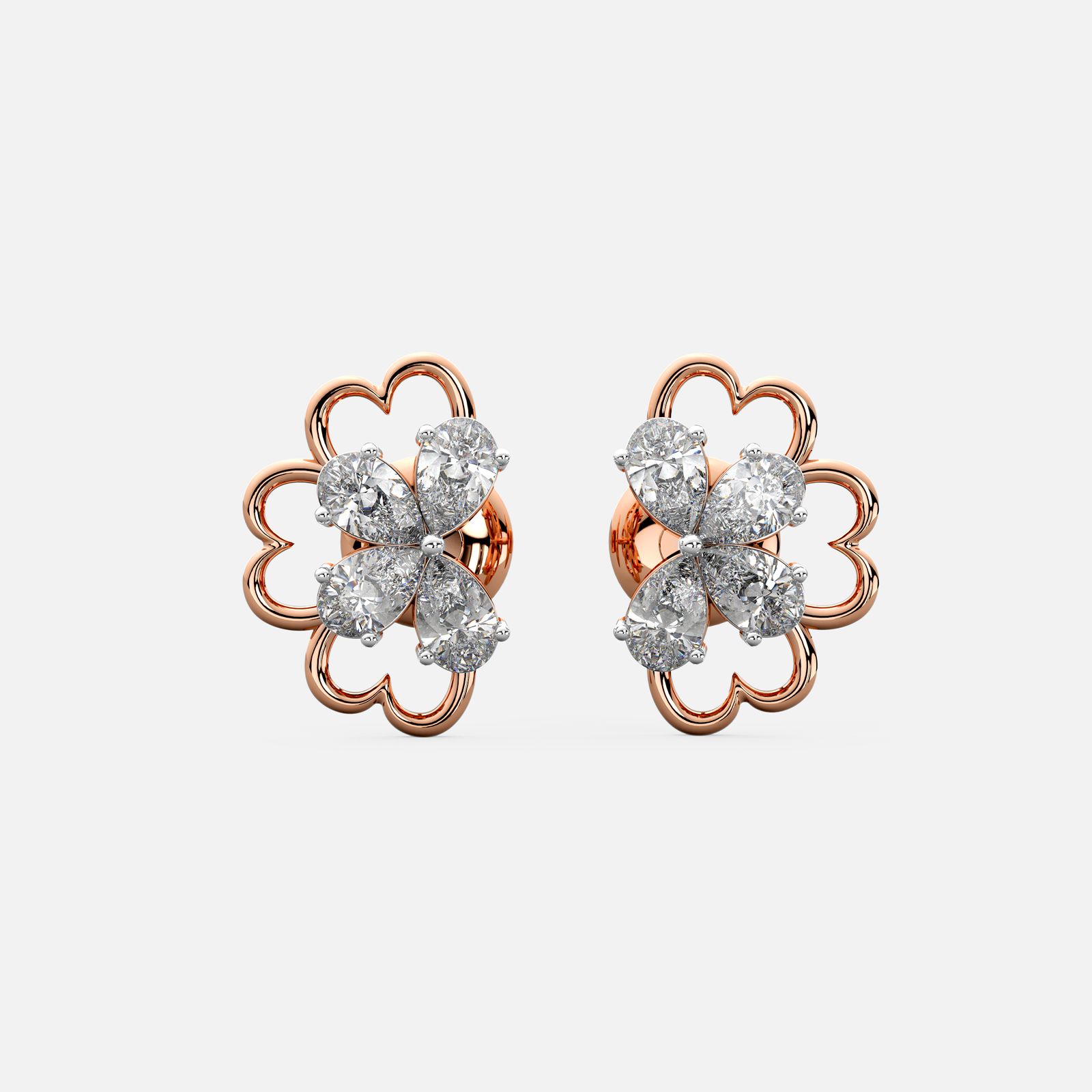 Heart Bloom Diamond Earrings