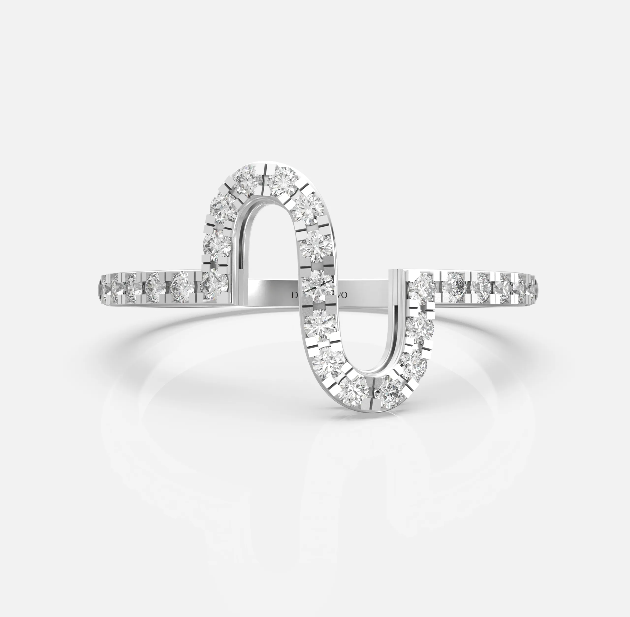 Curved Wave Diamond Ring