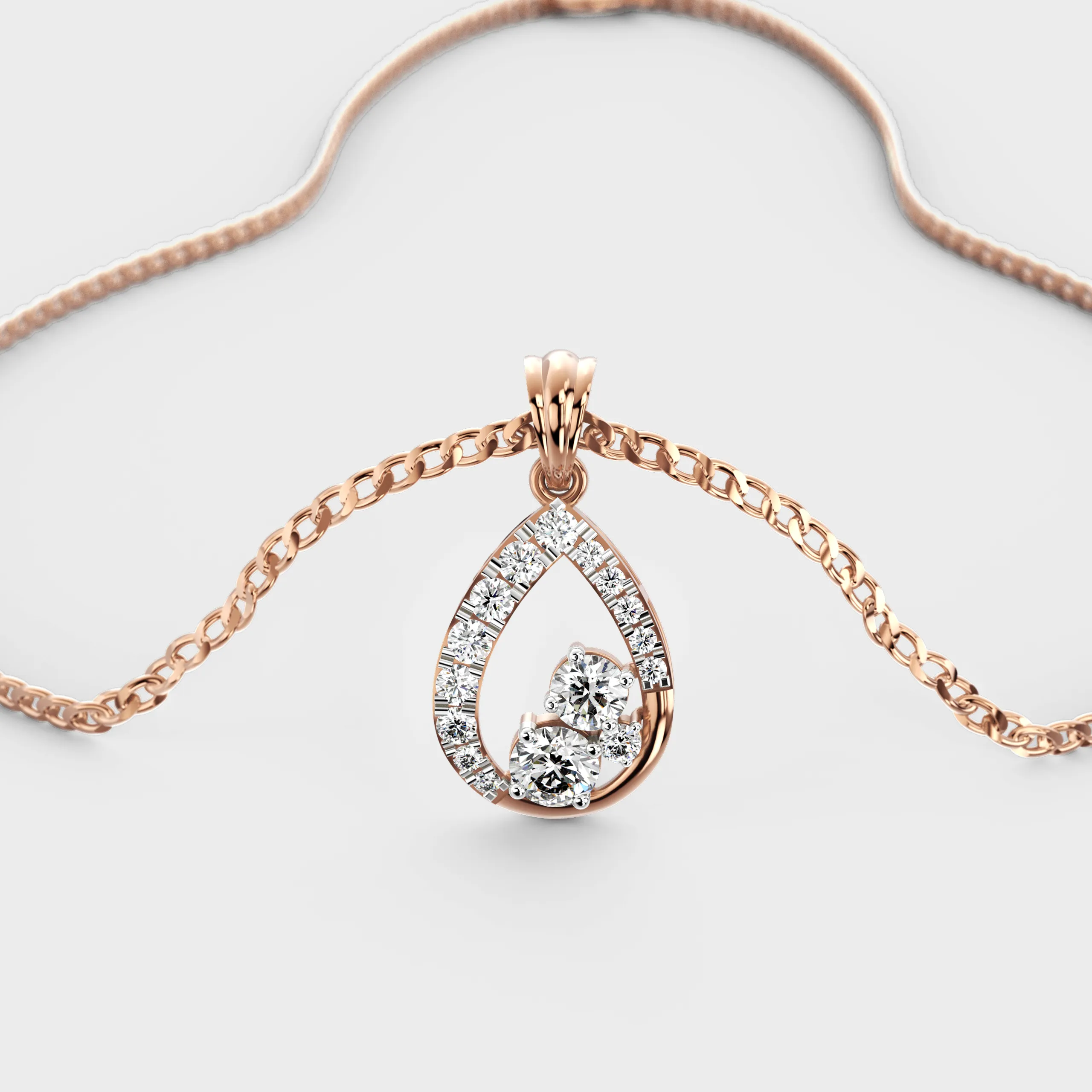 Gleaming Drop Diamond Pendant