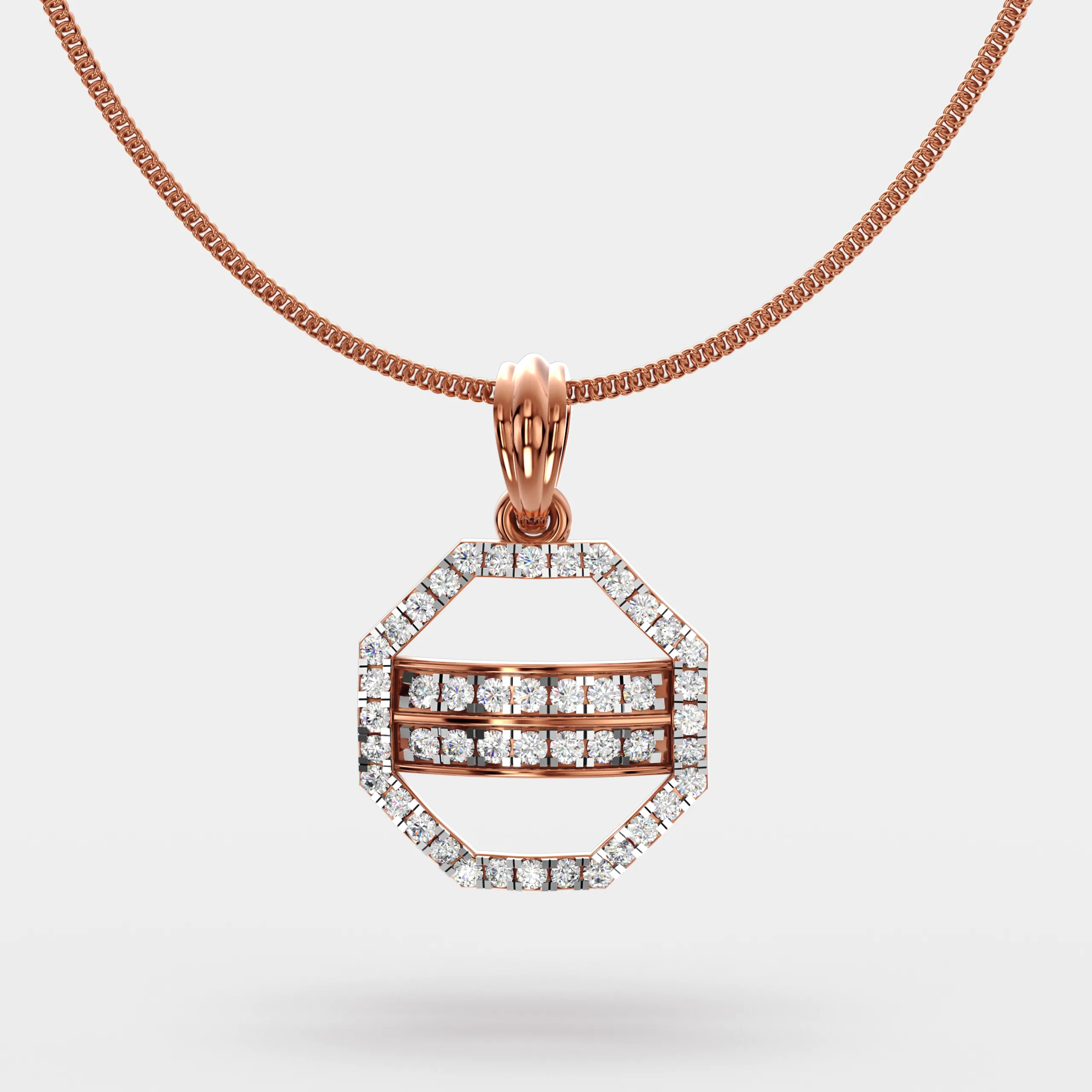 Diamond Halo Bar Pendant