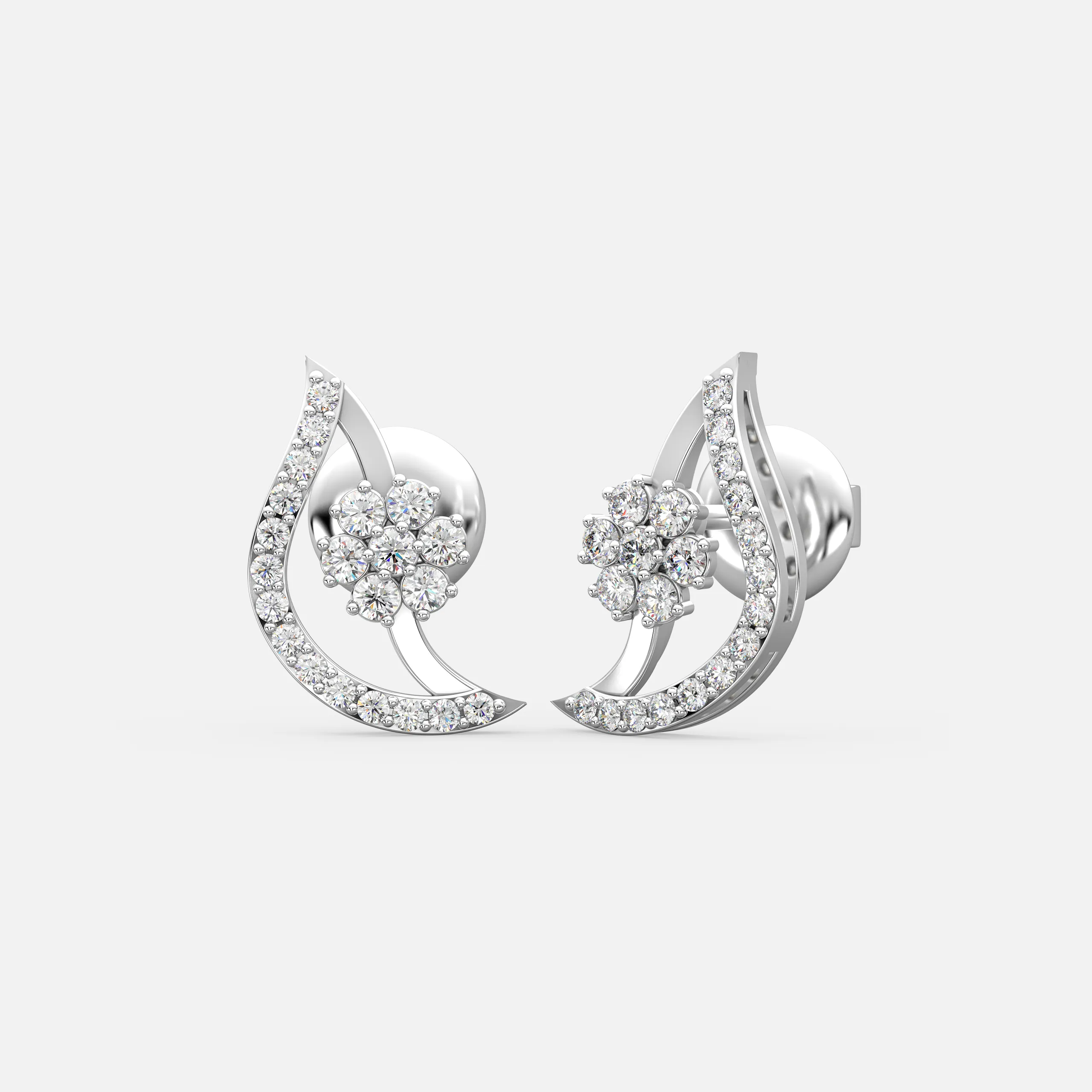 Petal Curve Diamond Studs