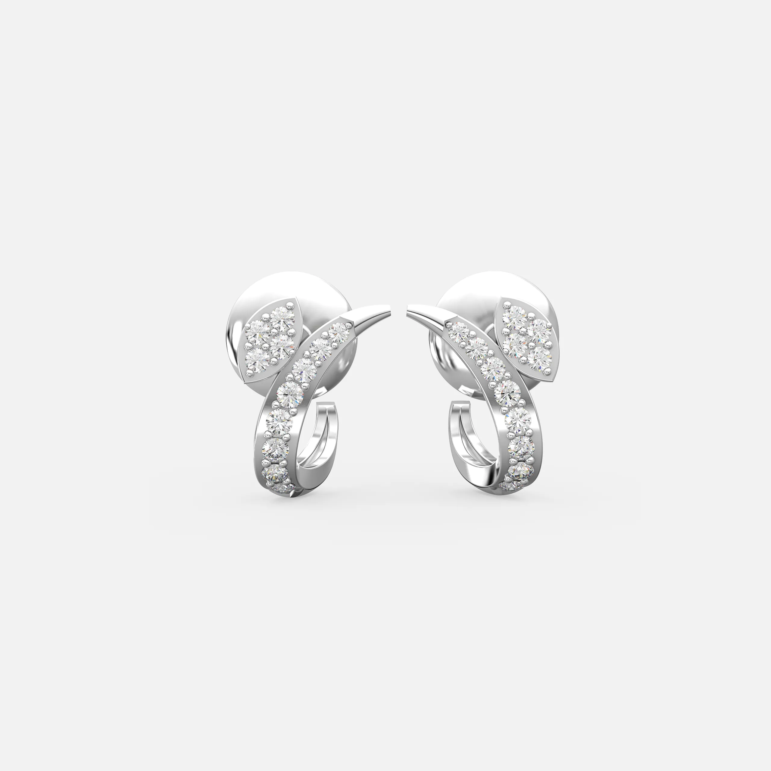Curved Floral Bloom Earrings