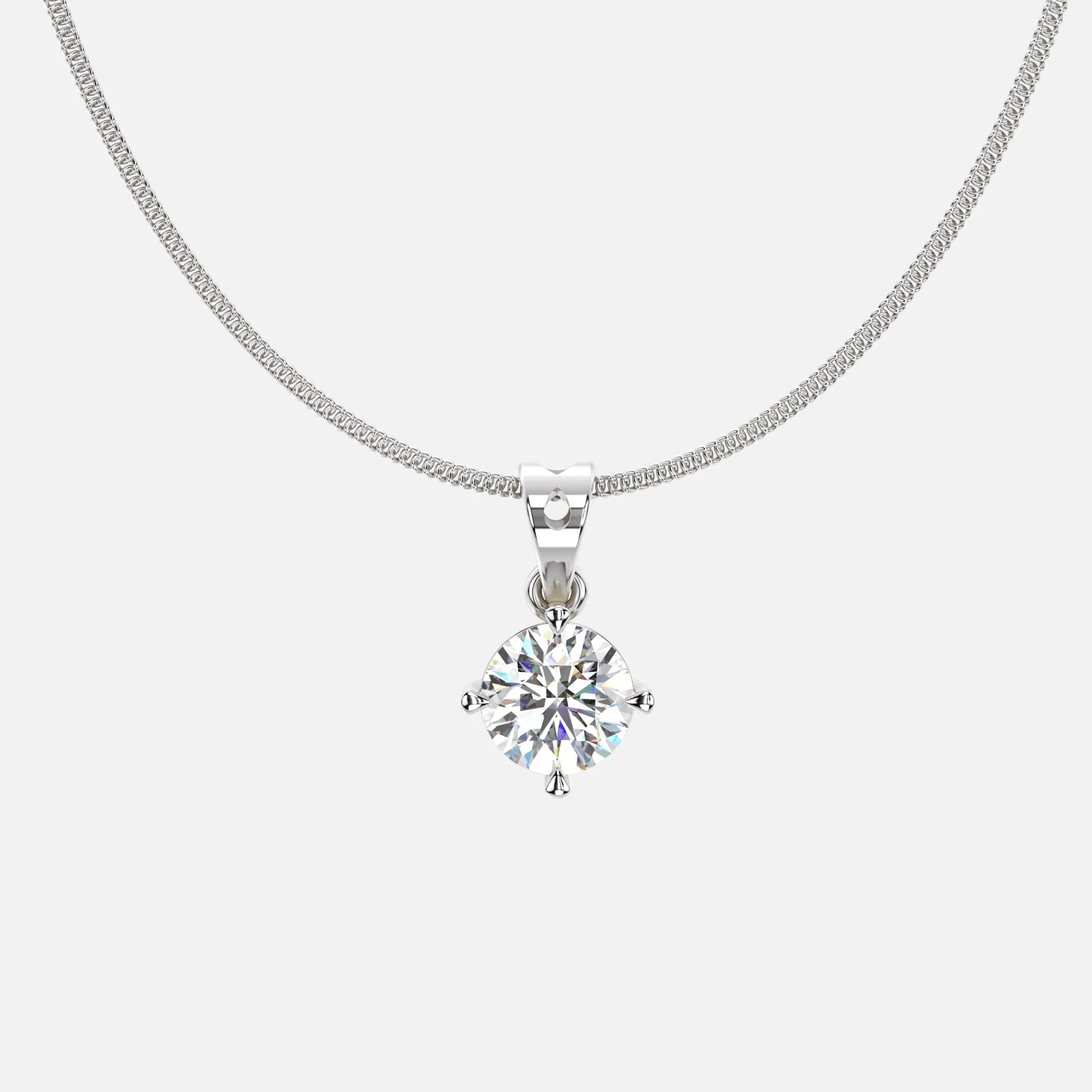 Solitaire Round Diamond Pendant