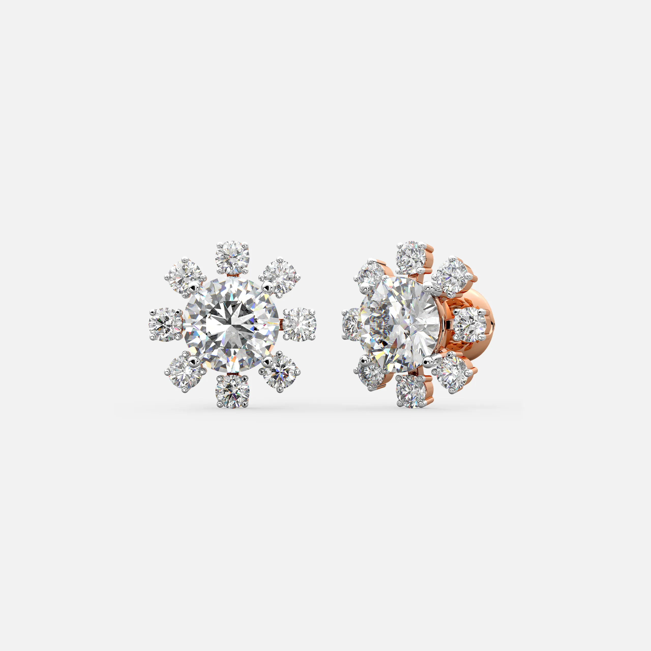Starburst Diamond Stud Earrings