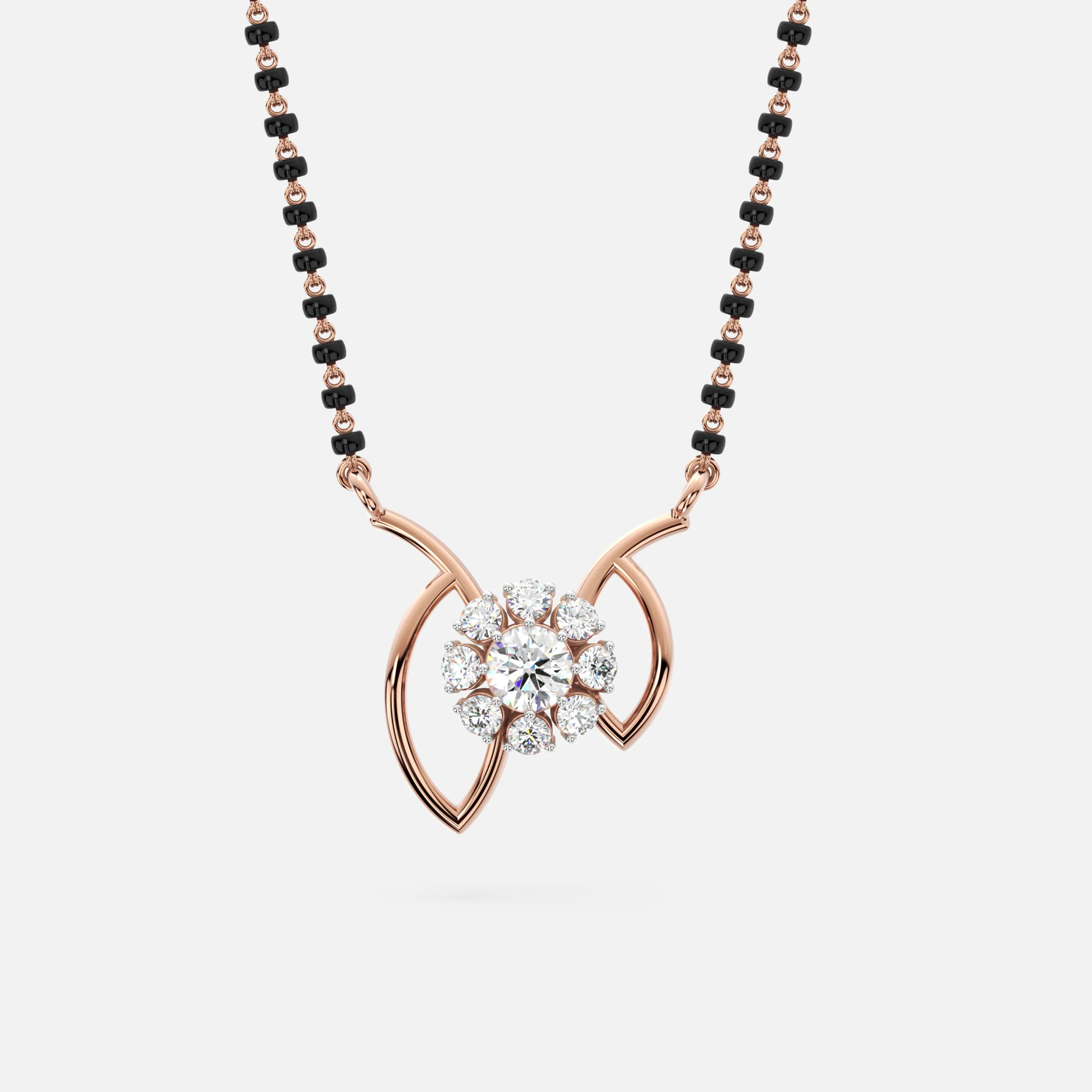 Floral Petal Diamond Mangalsutra