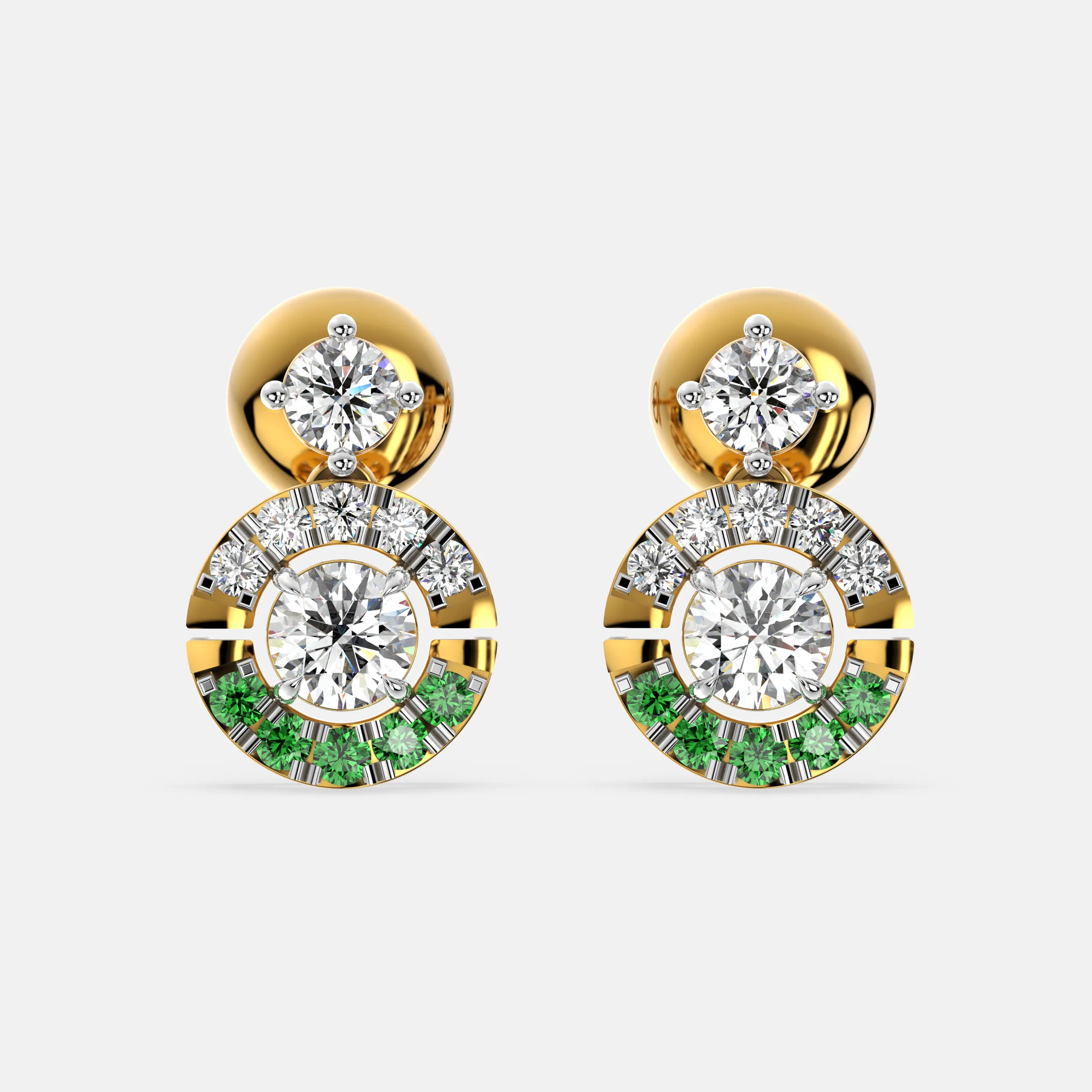 Emerald Bliss Diamond Earrings