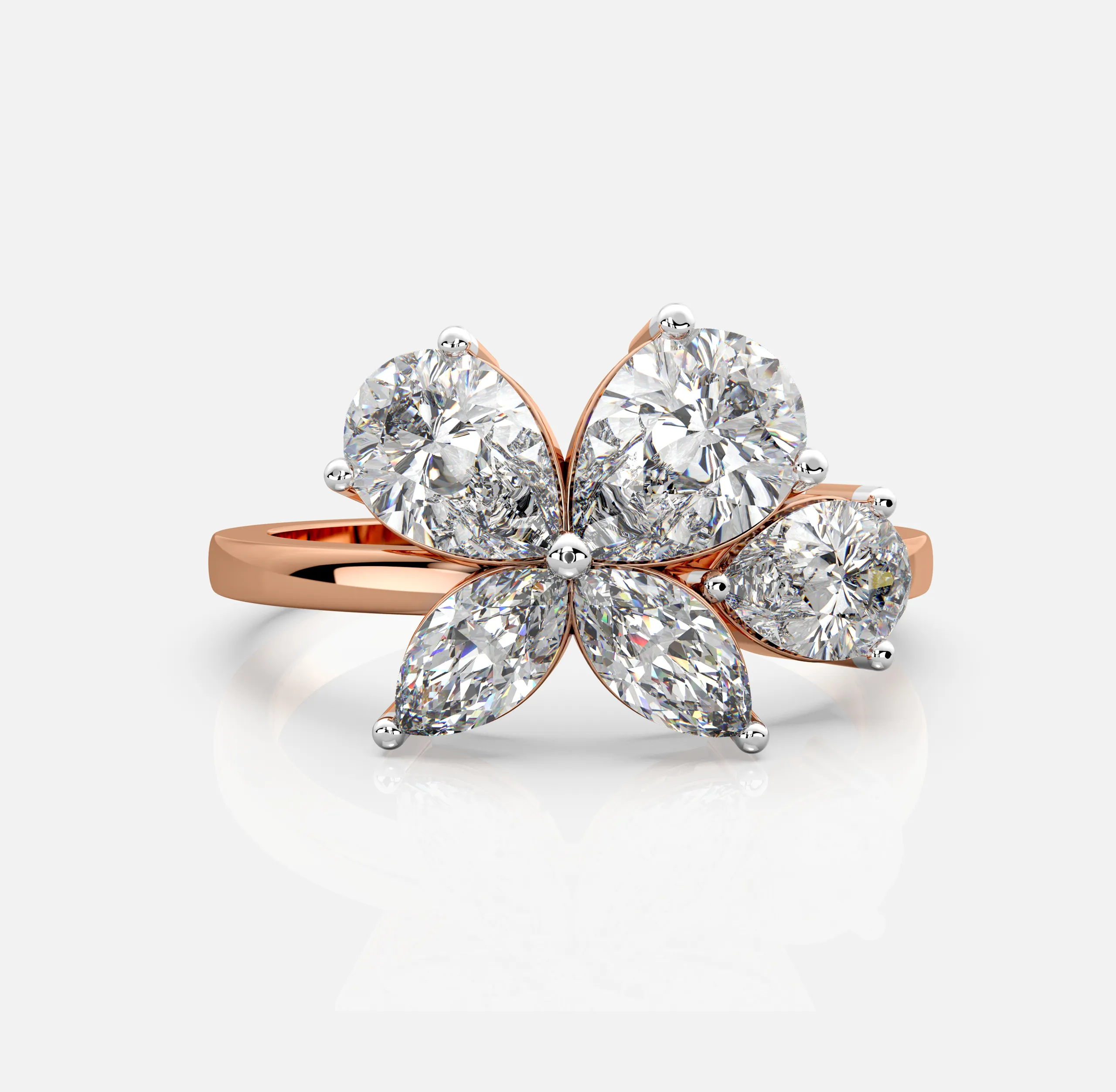 Spring Serenade – Floral Diamond Cluster Ring