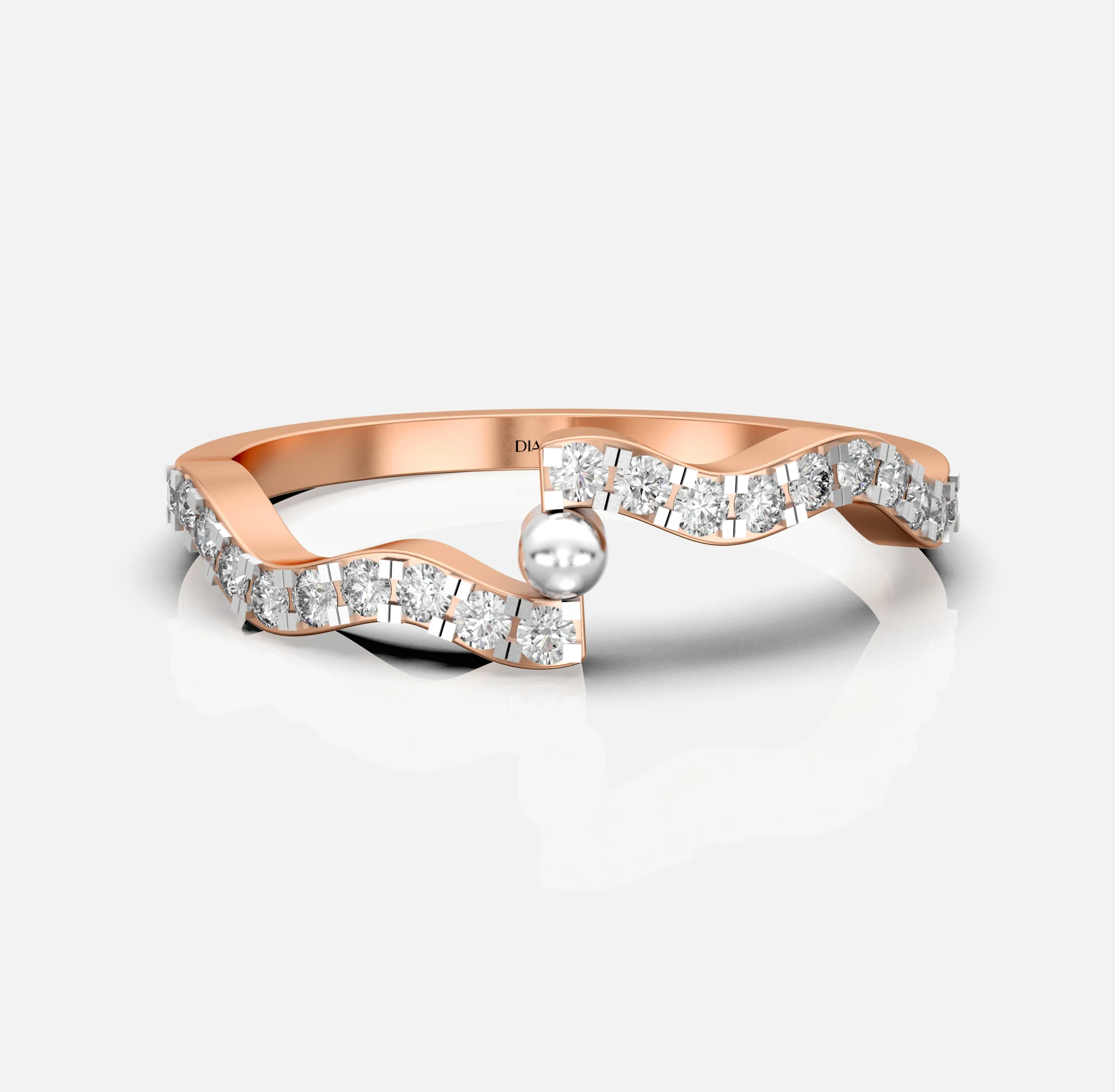 Wave Pearl Diamond Ring