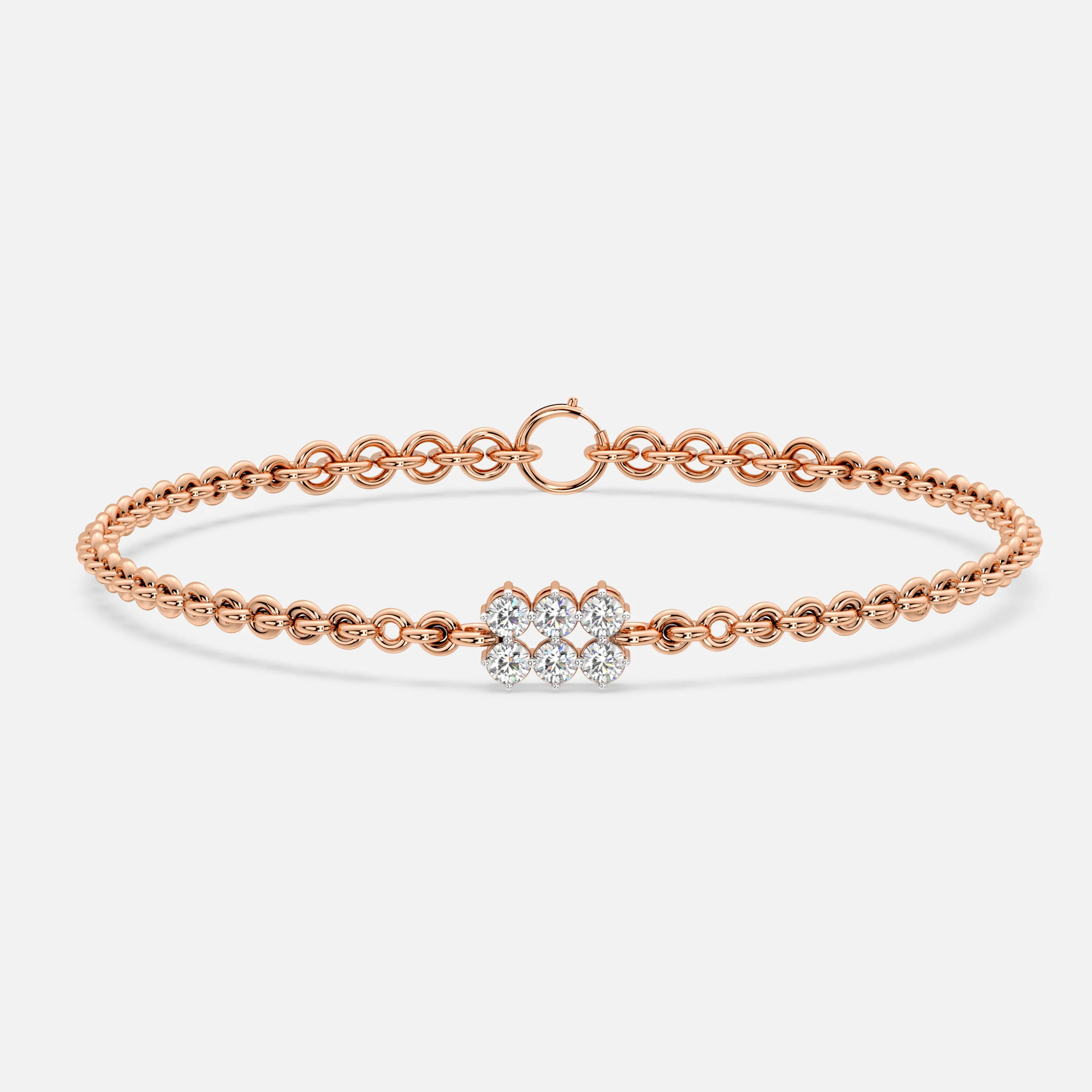Diamond Cluster Bead Bracelet
