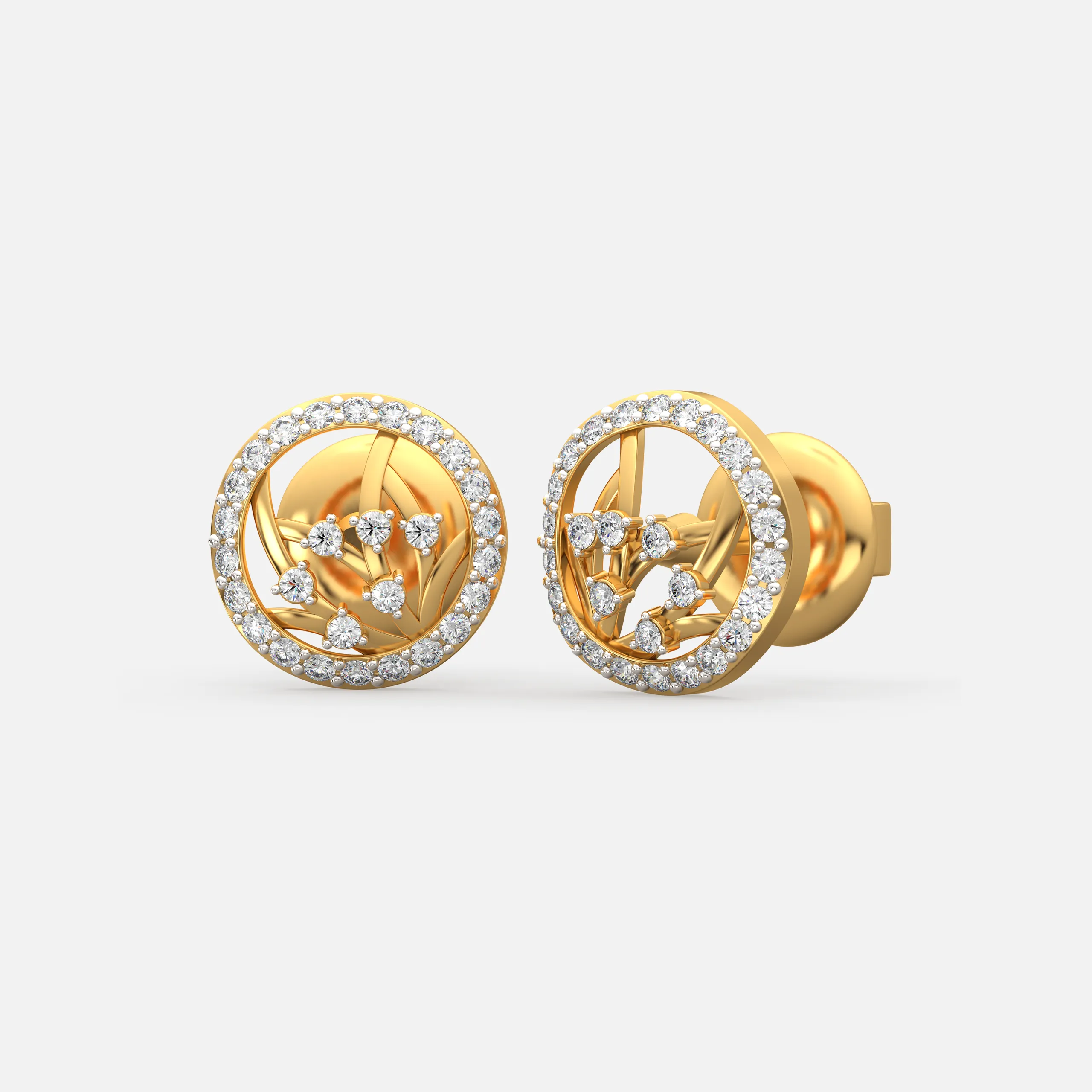 Diamond Halo Vine Studs