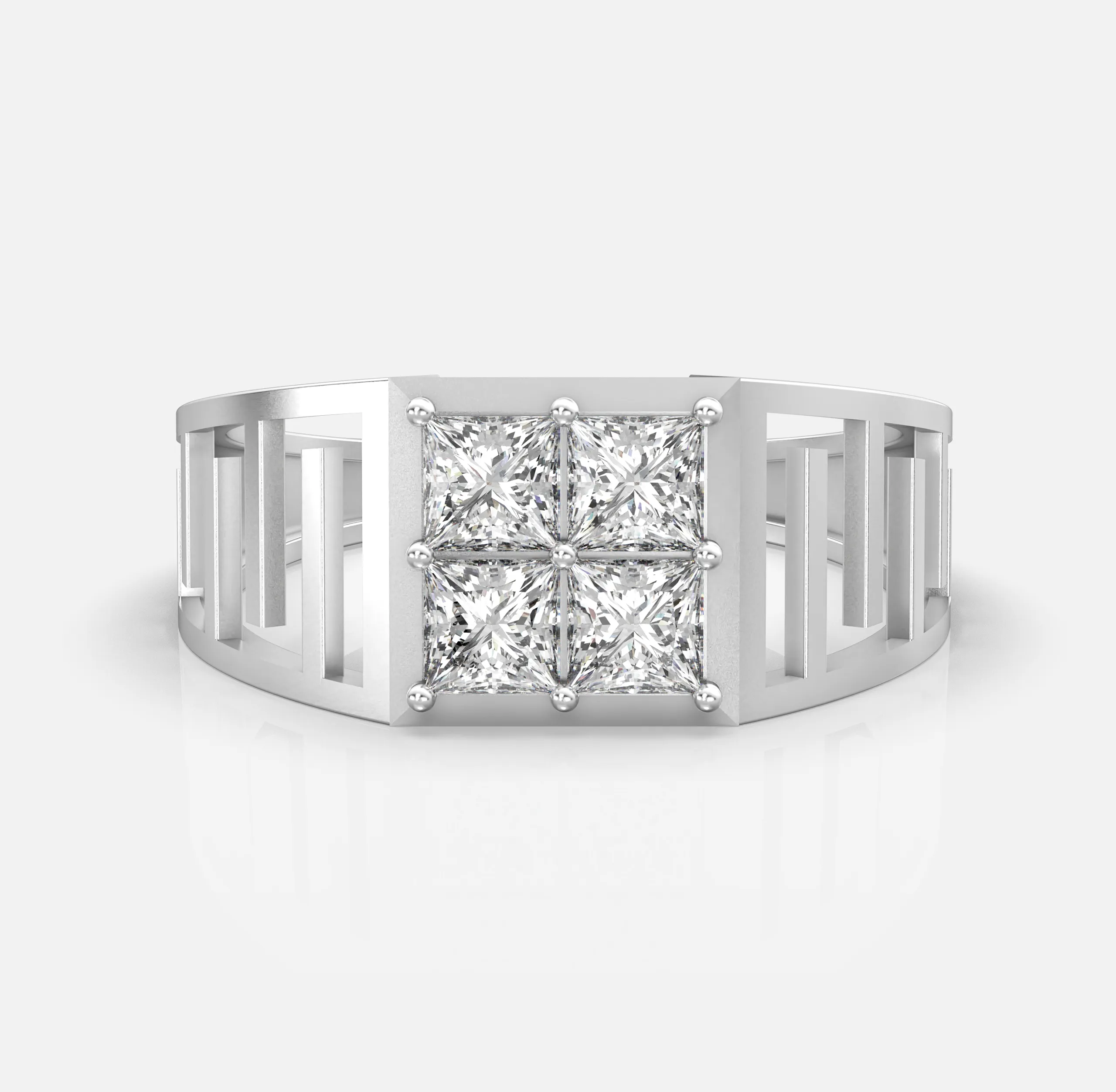 Quad Frame Diamond Ring