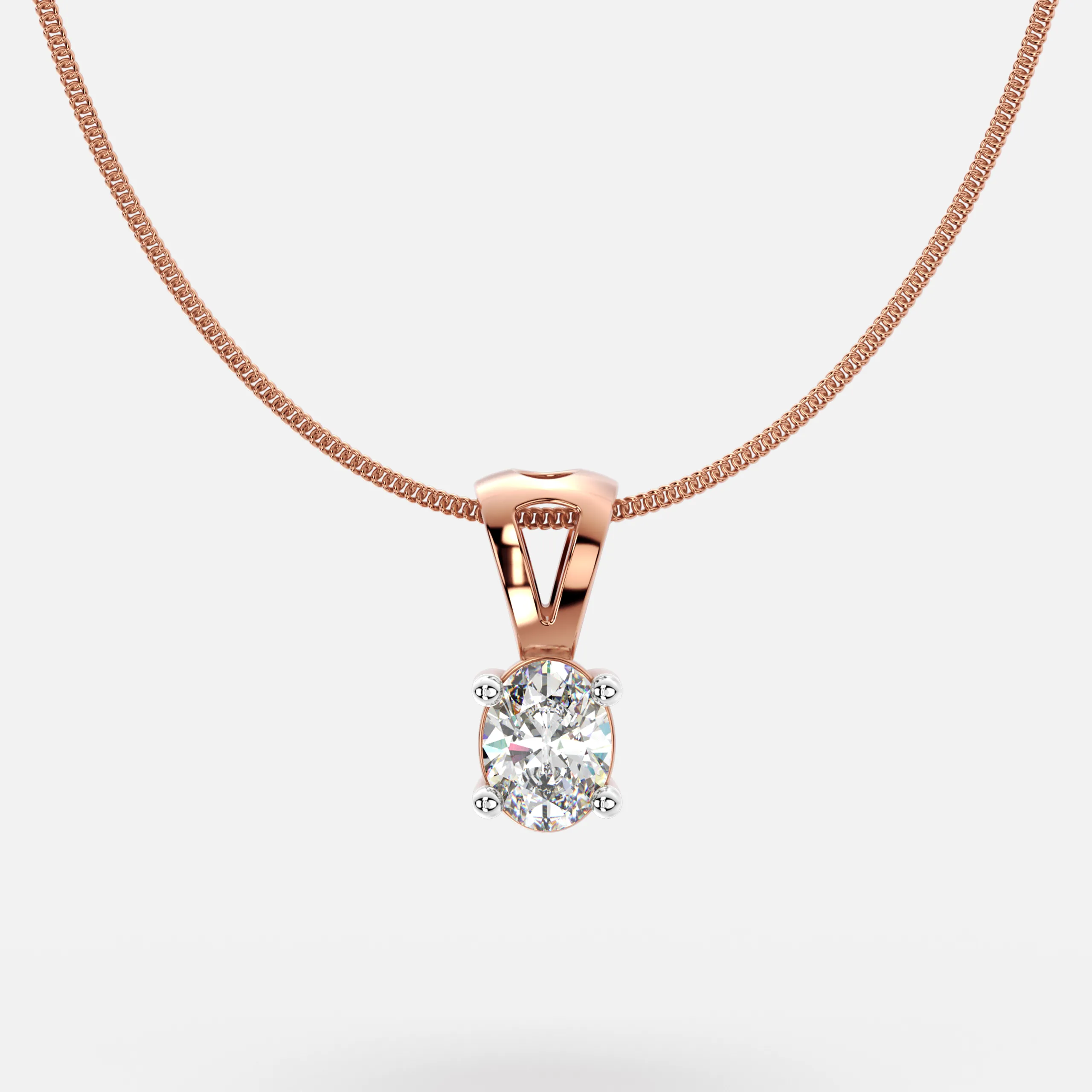 Oval Halo Diamond Pendant