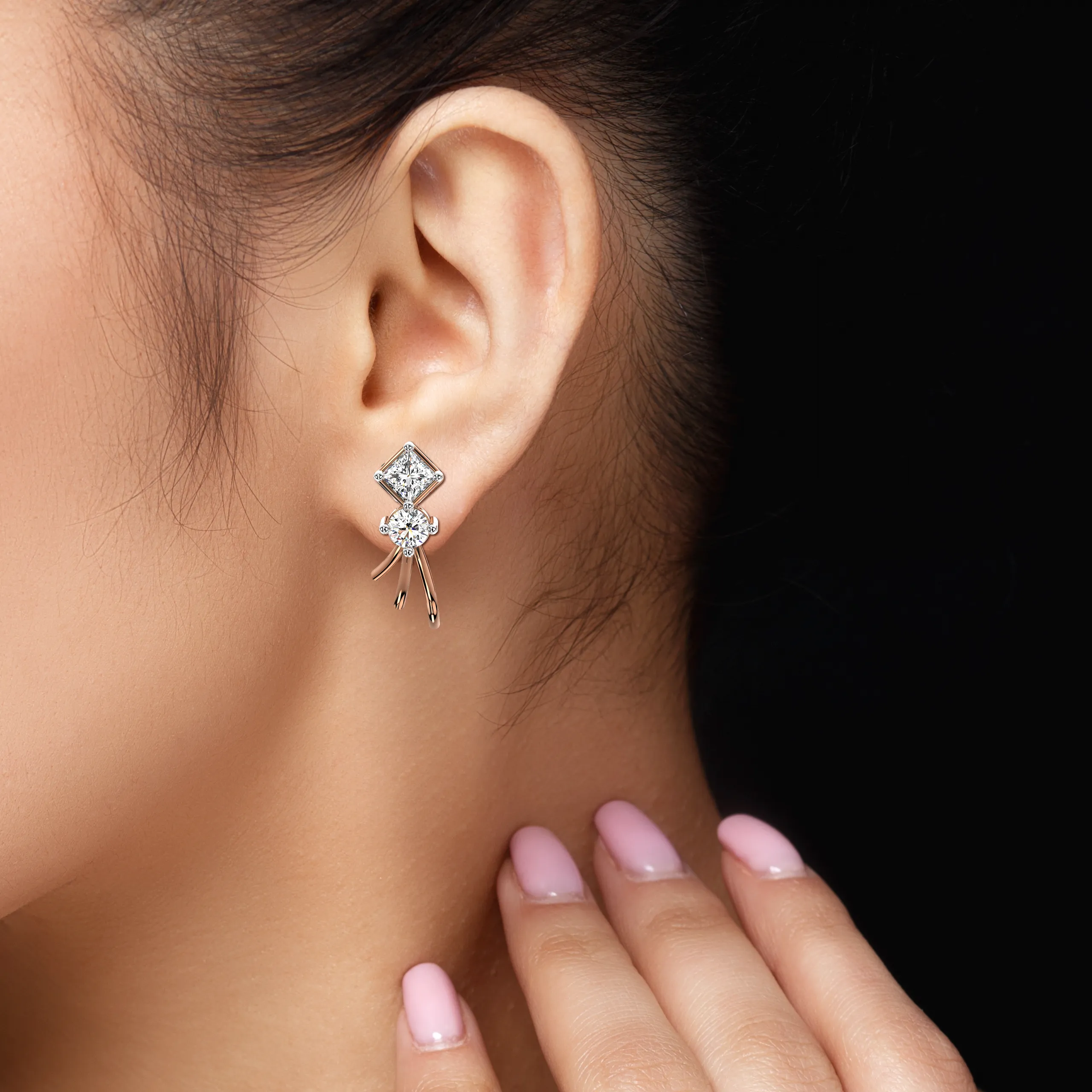 Dual Luxury Diamond Earrings