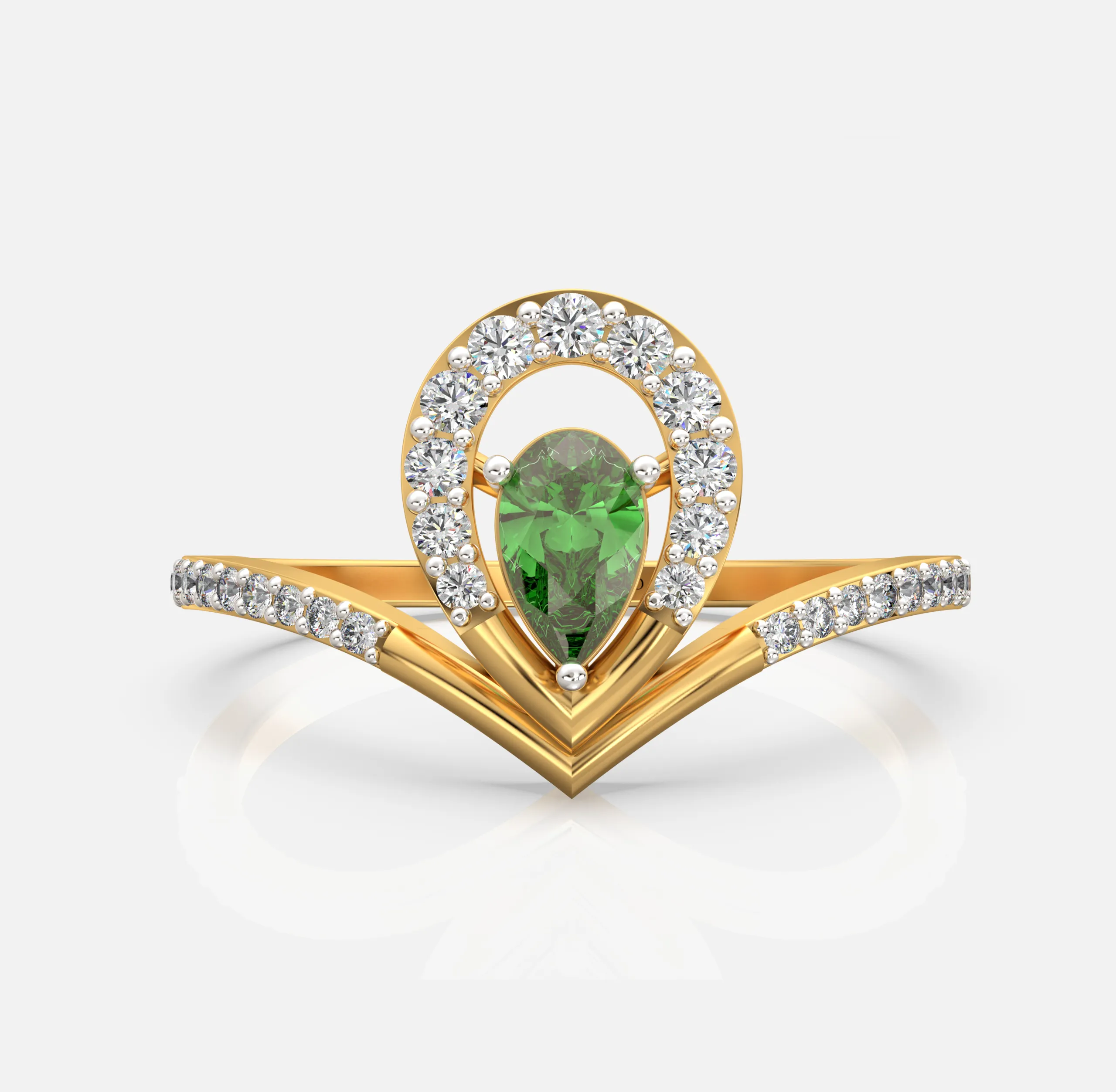 Aurora Teardrop Halo Ring