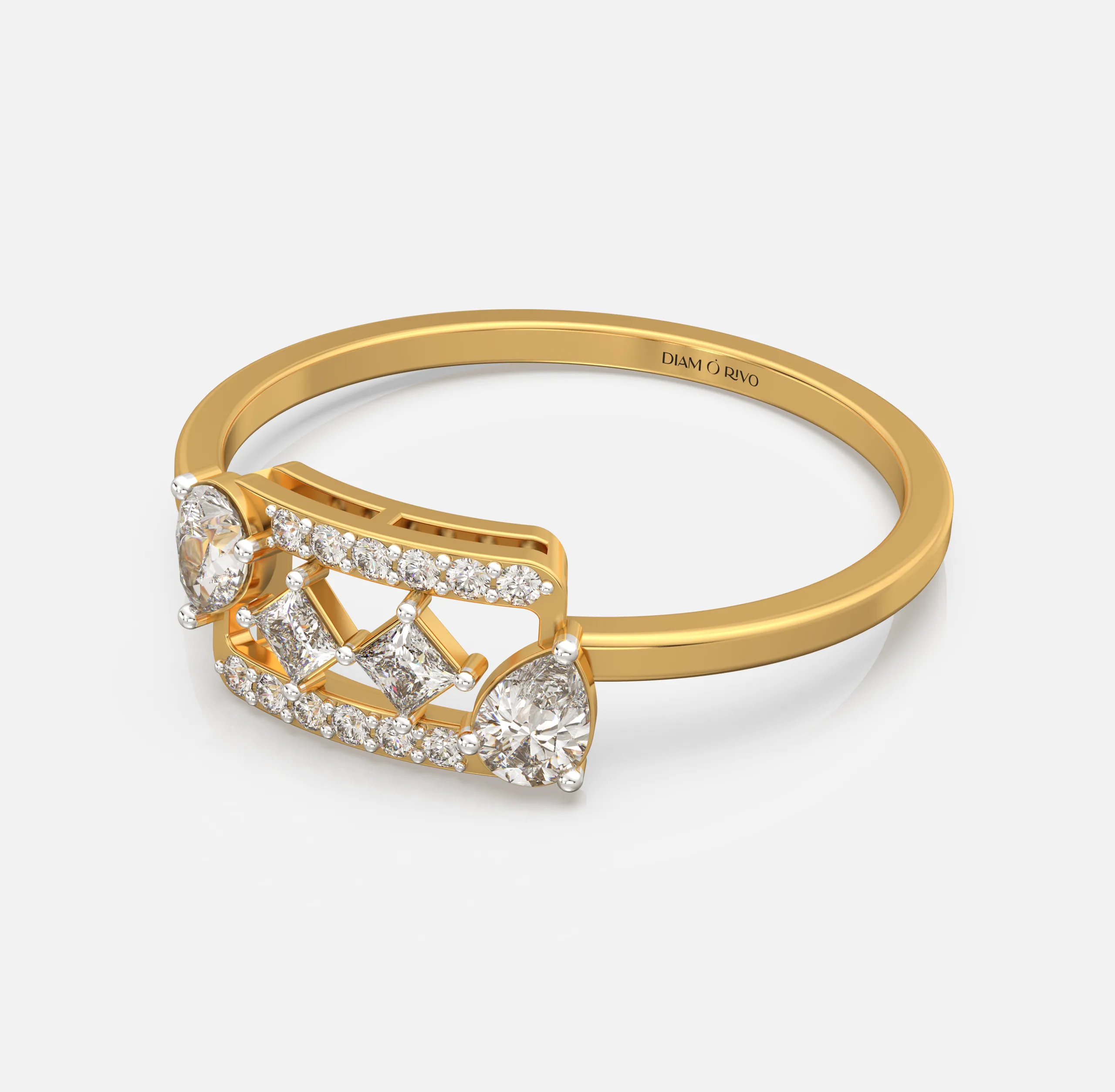 Geometric Elegance Diamond Ring
