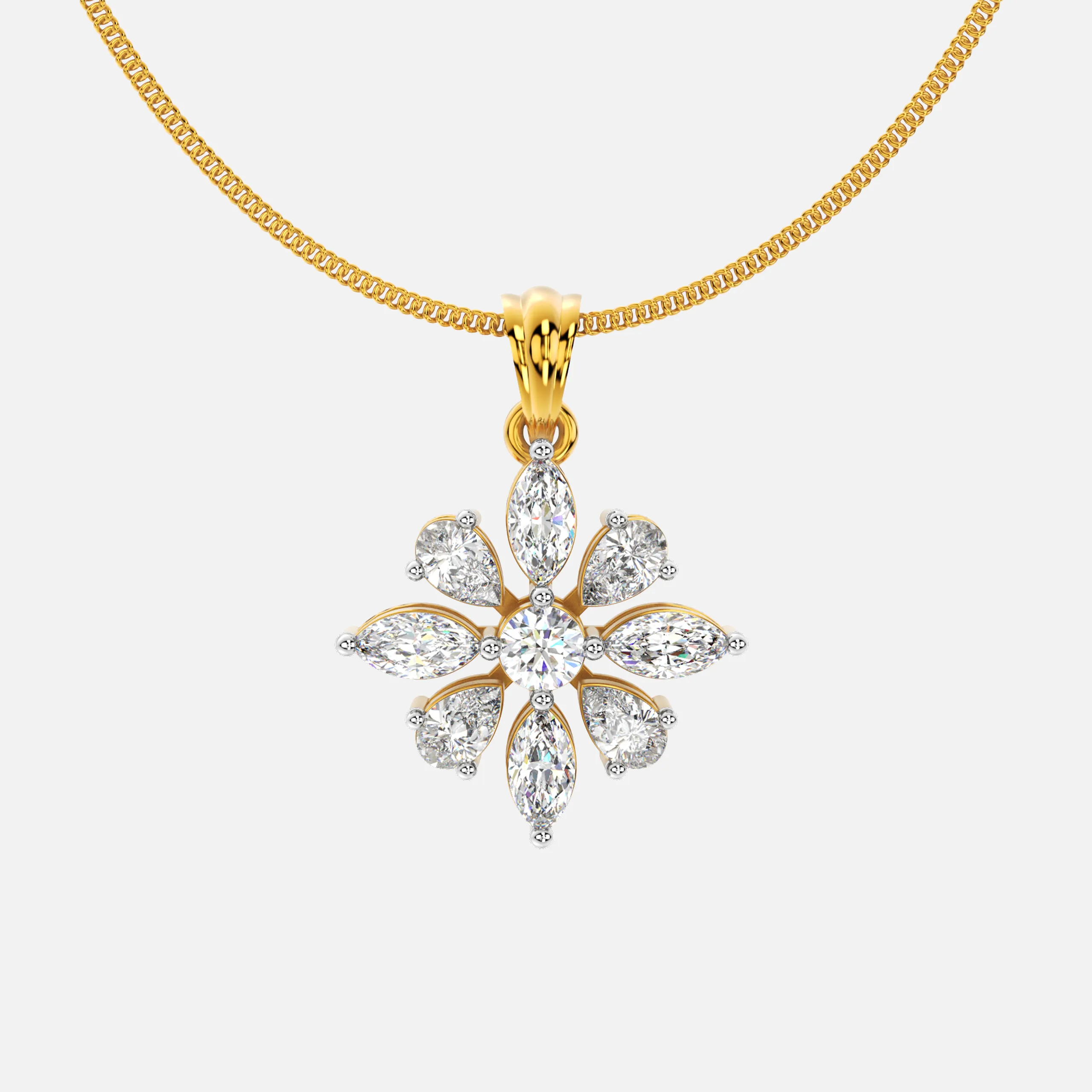 Petal Radiance Diamond Pendant
