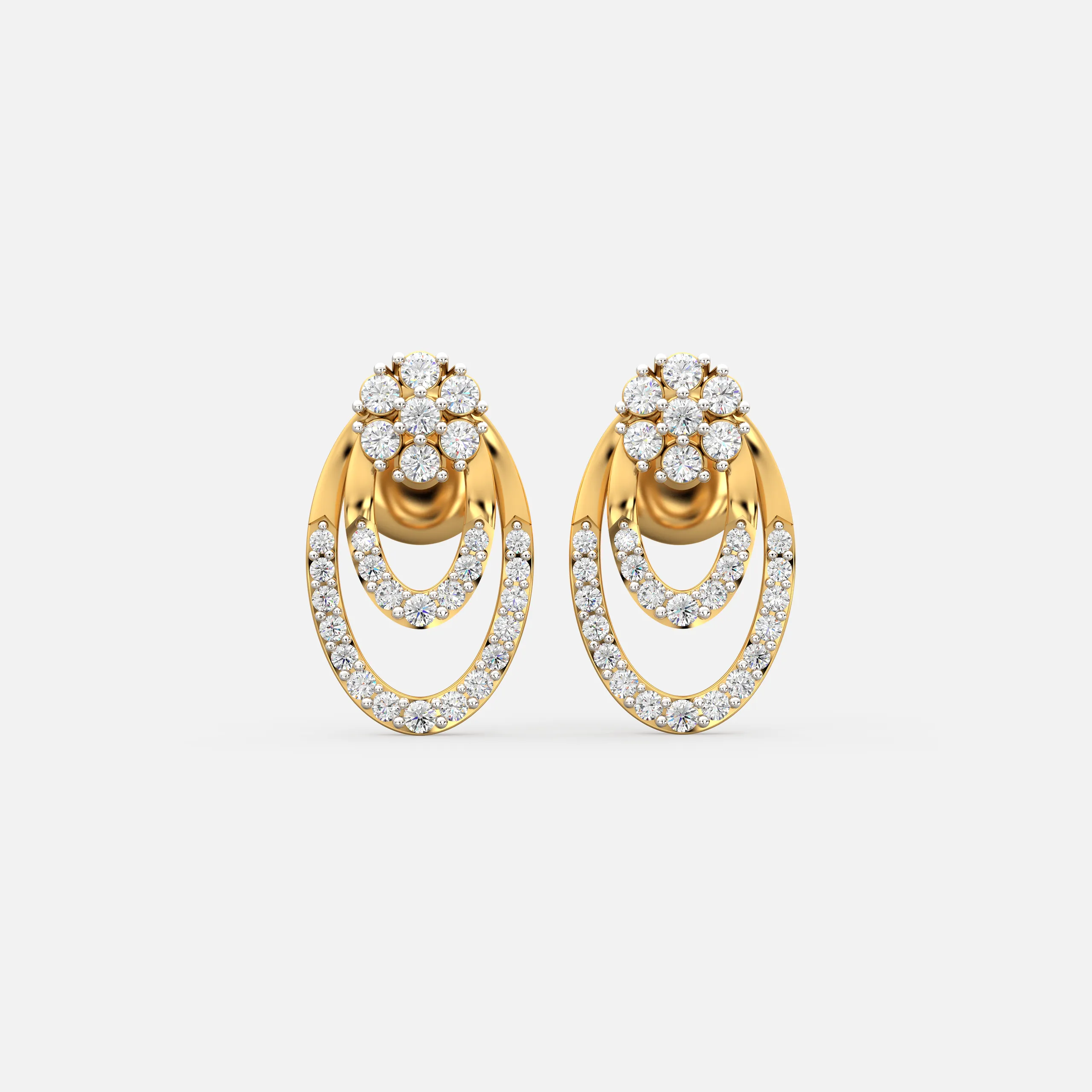 Floral Nested Oval Earrings