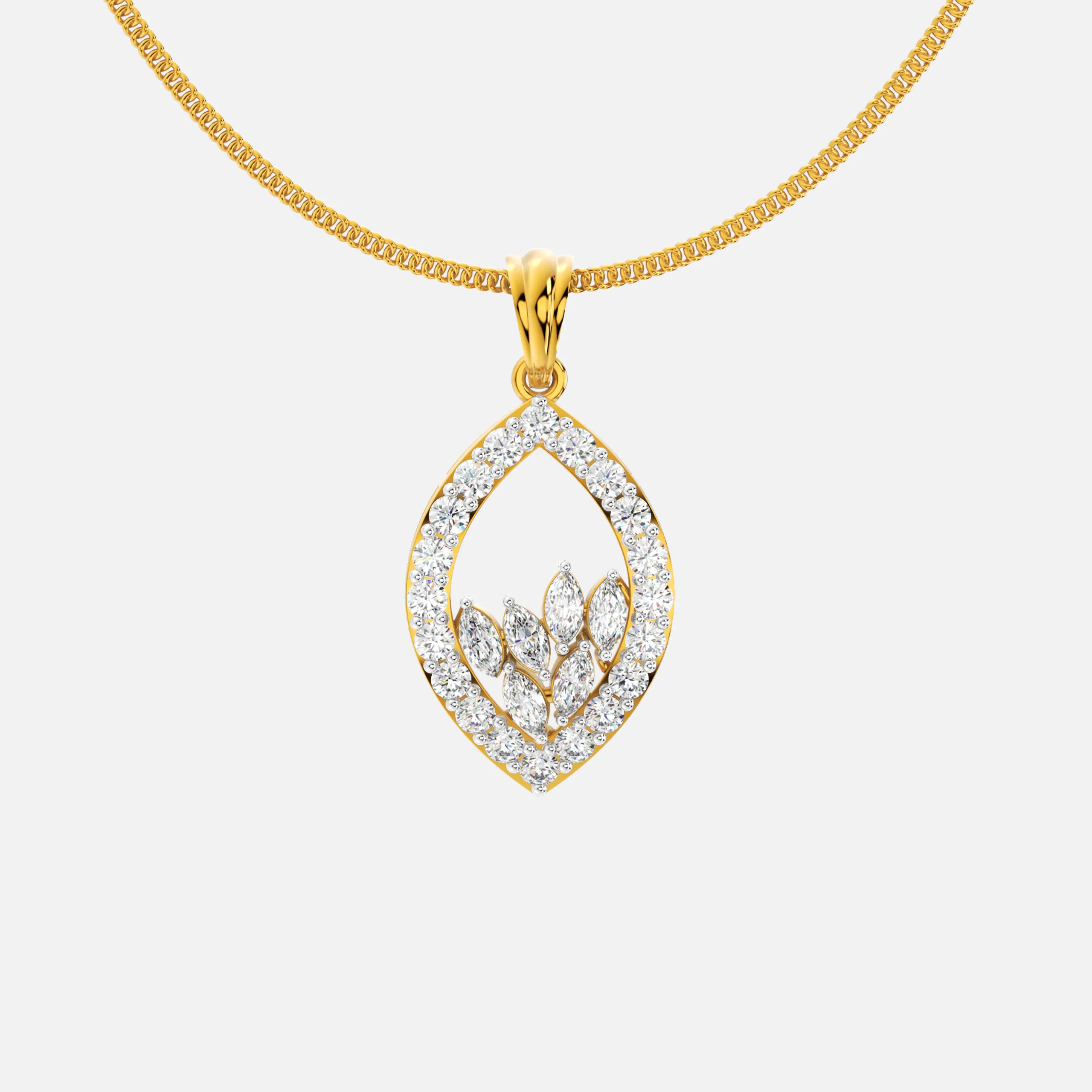 Twinkling Leaf Diamond Pendant