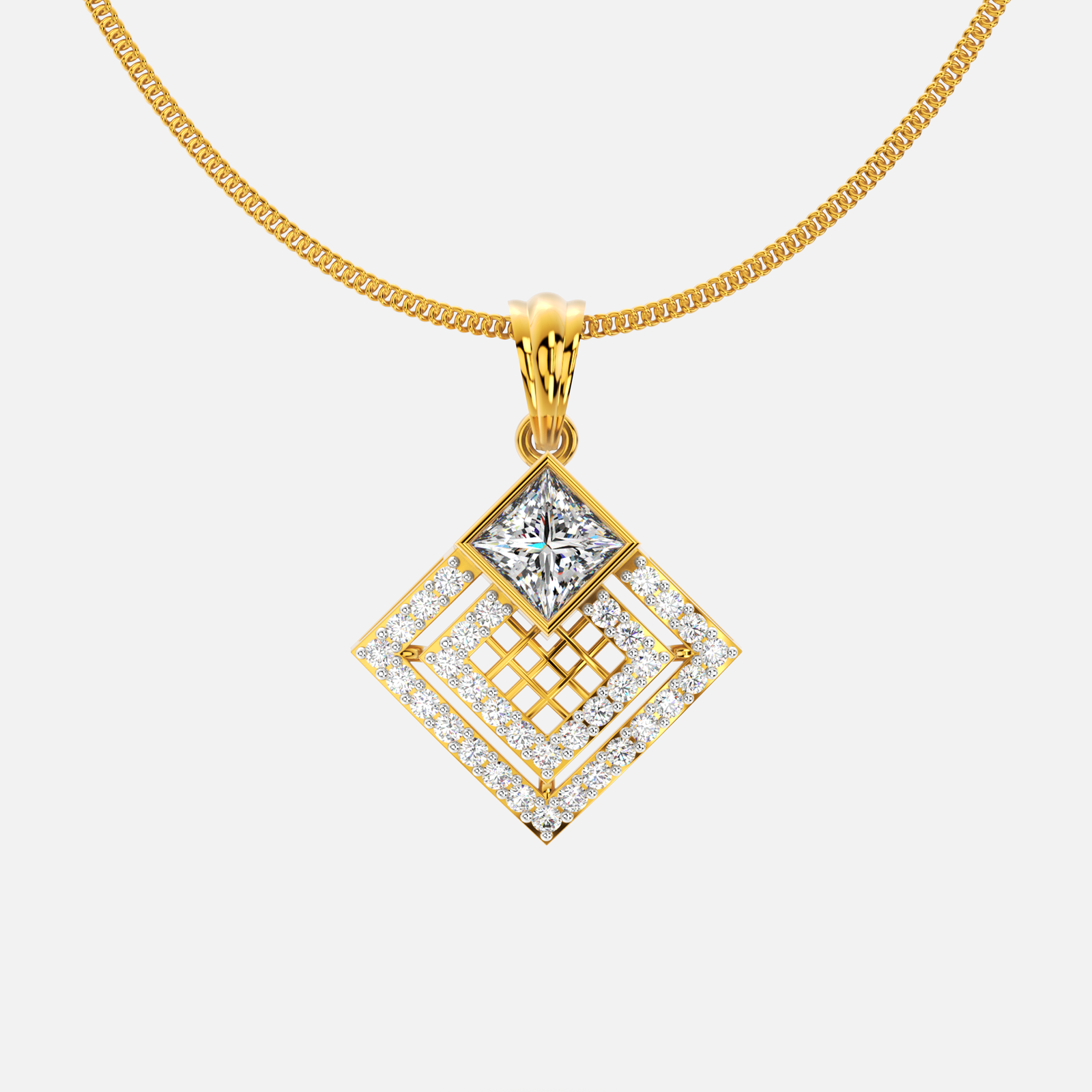 Celestia Grid Diamond Pendant
