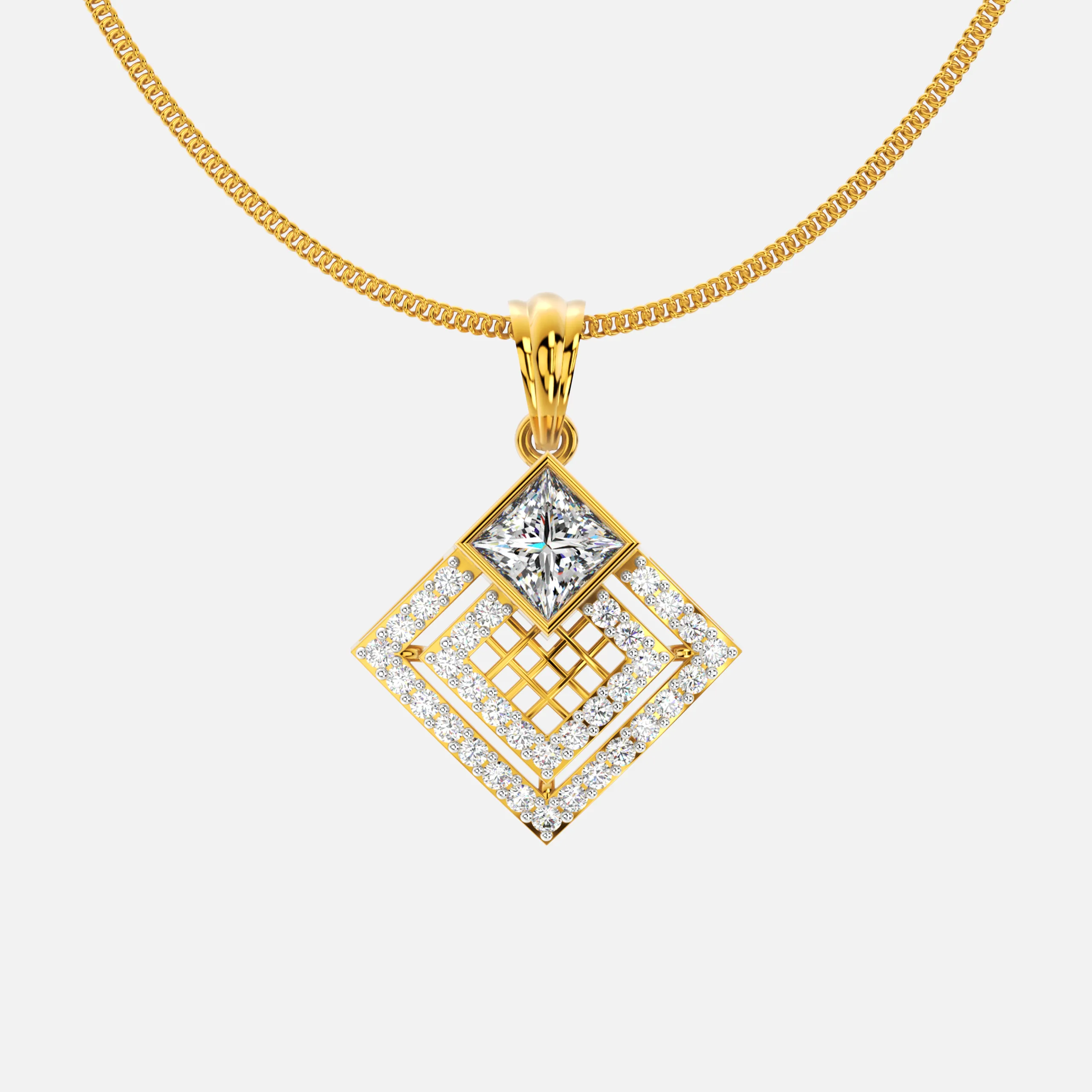 Celestia Grid Diamond Pendant