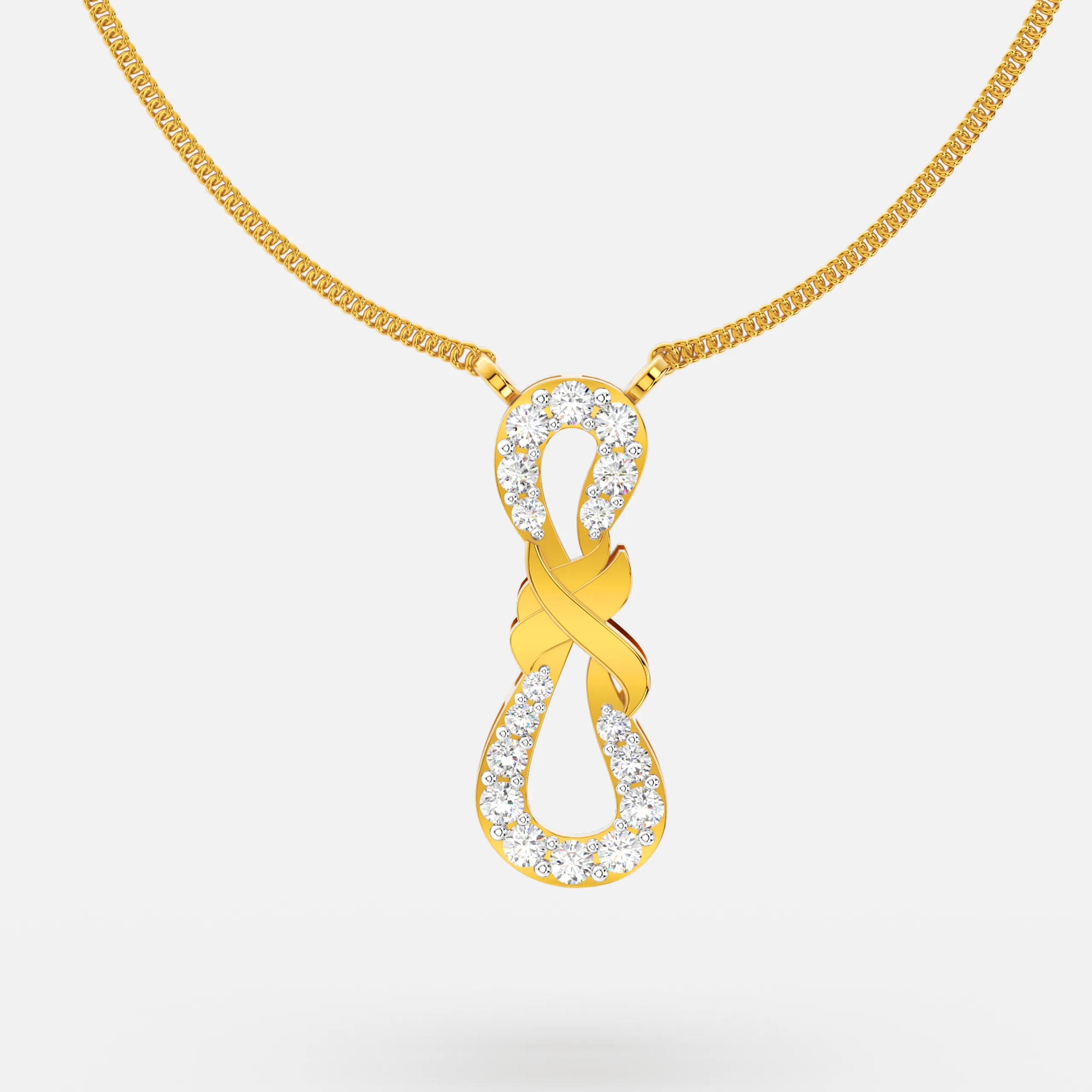 Infinity Twist Diamond Pendant