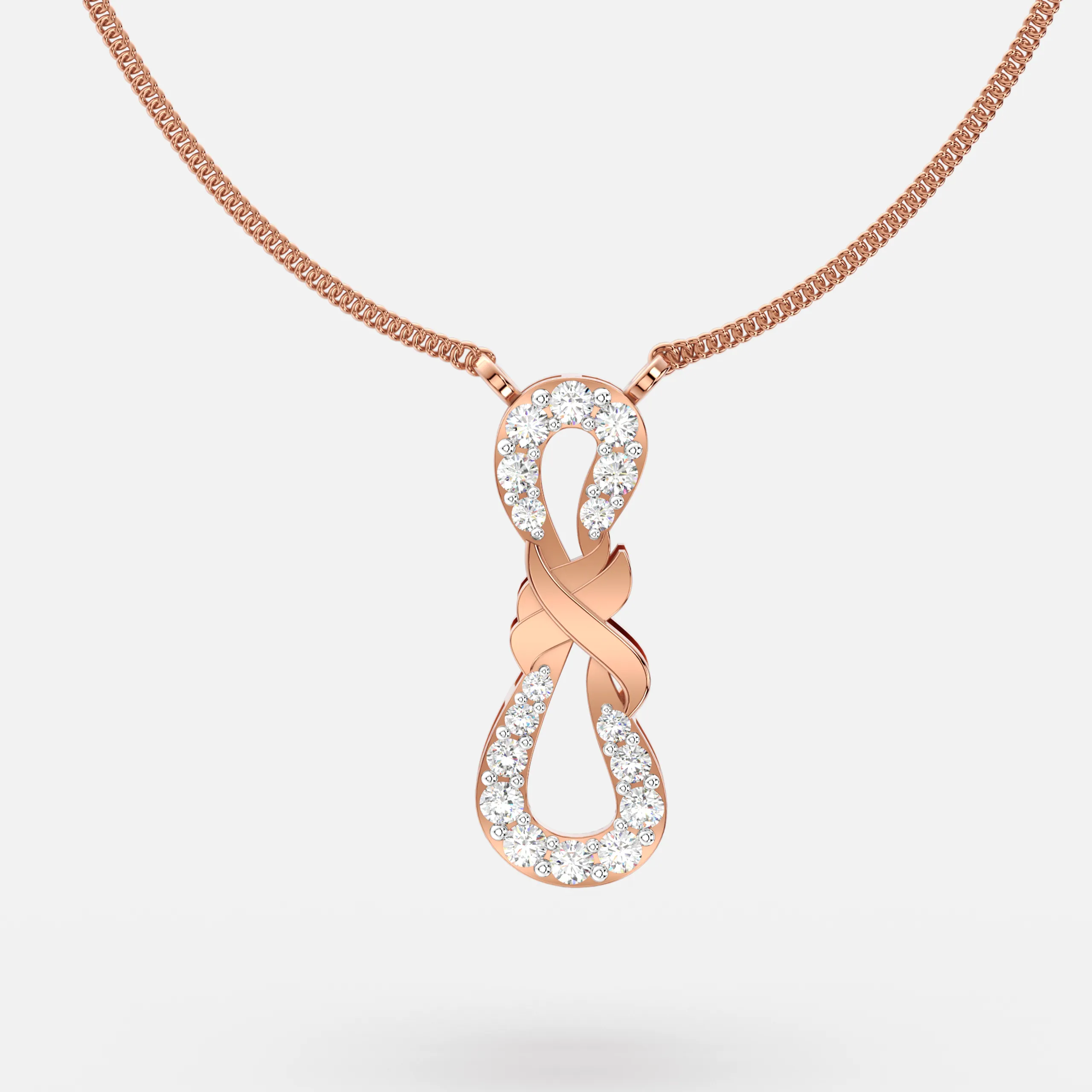 Infinity Twist Diamond Pendant