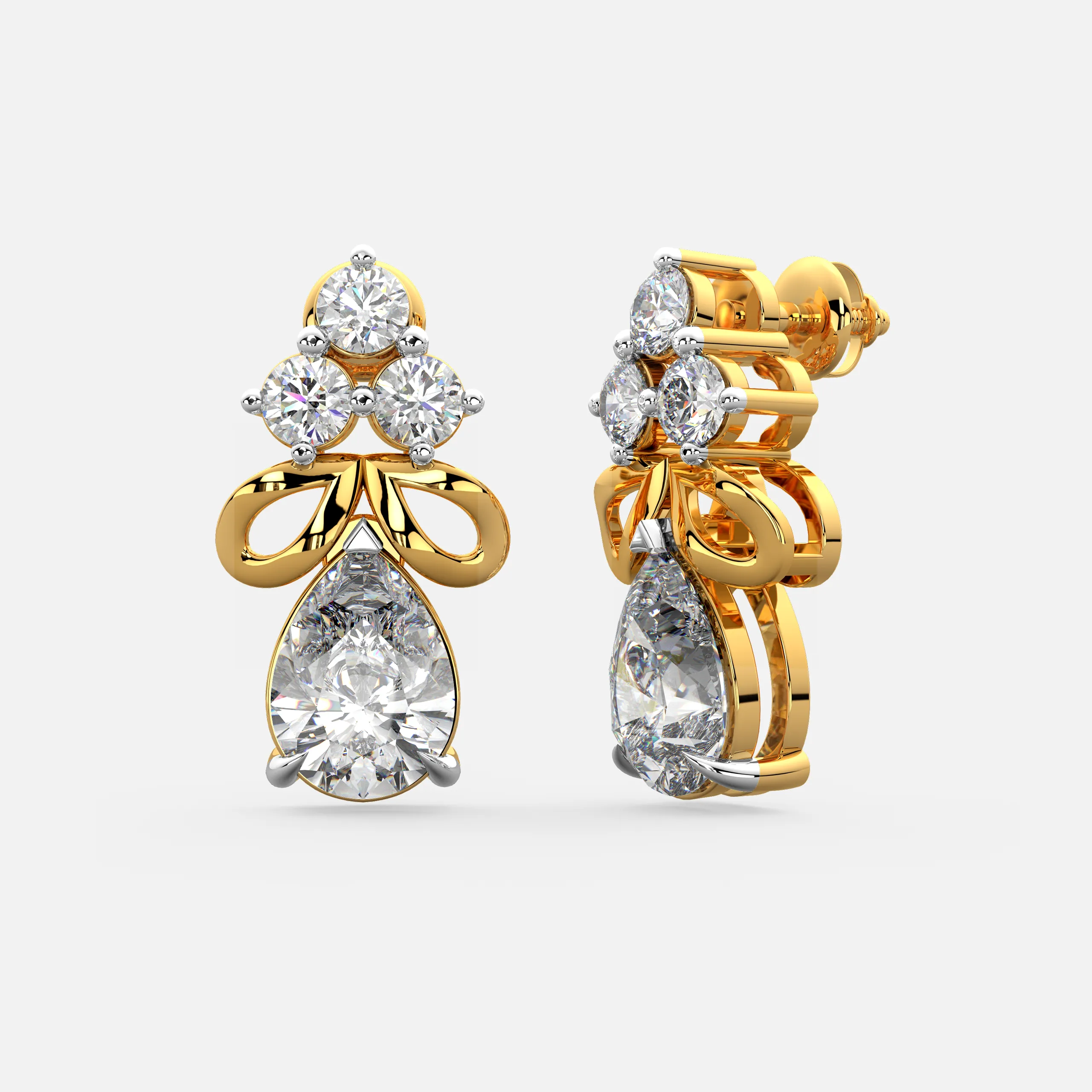 Tiered Drop Diamond Earrings