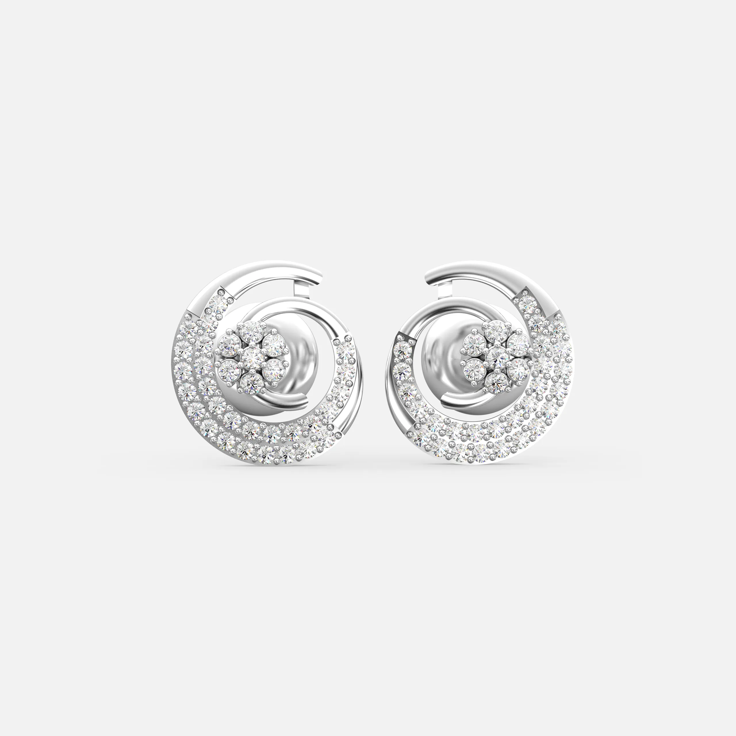 Diamond Spiral Bloom Earrings