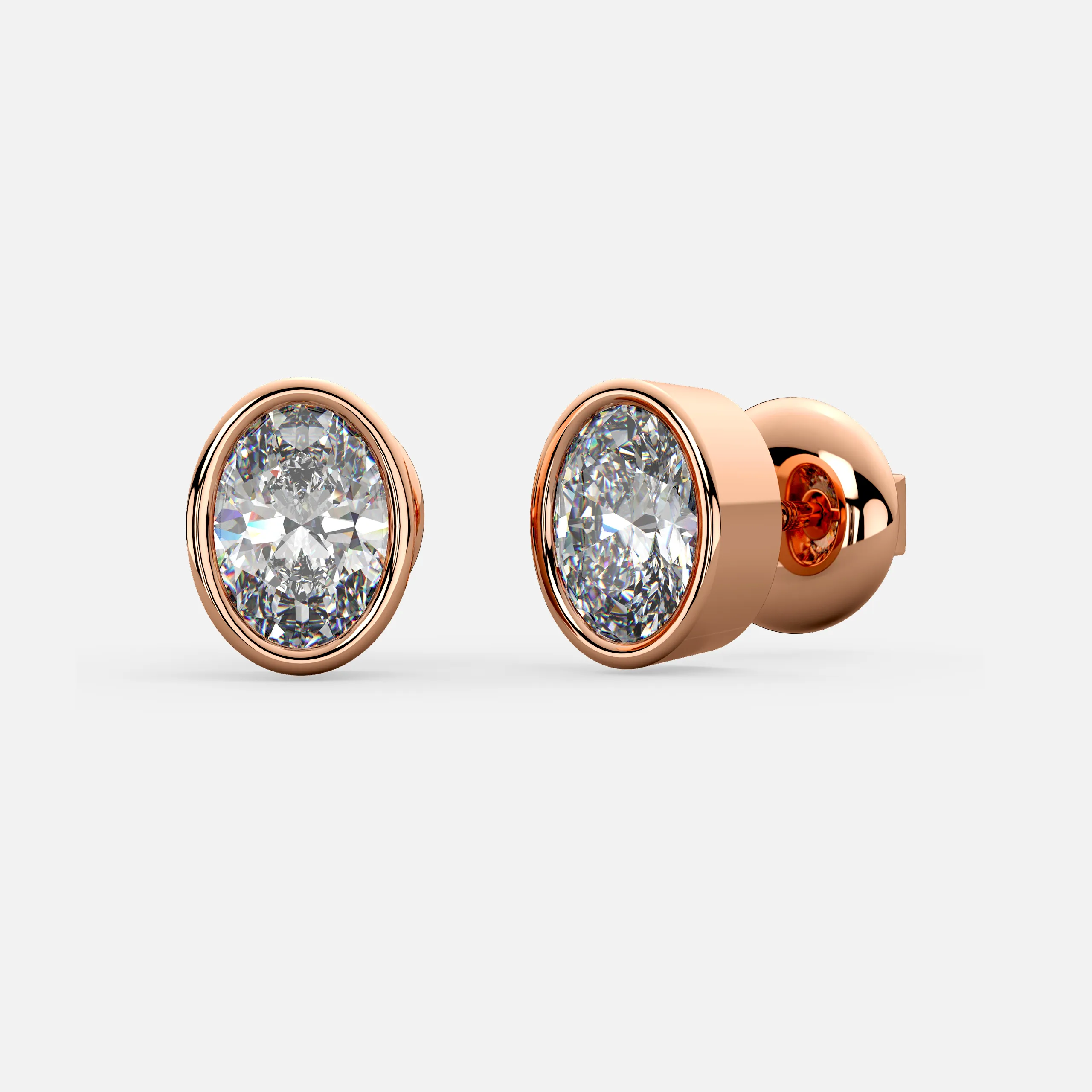 Oval Diamond Studs