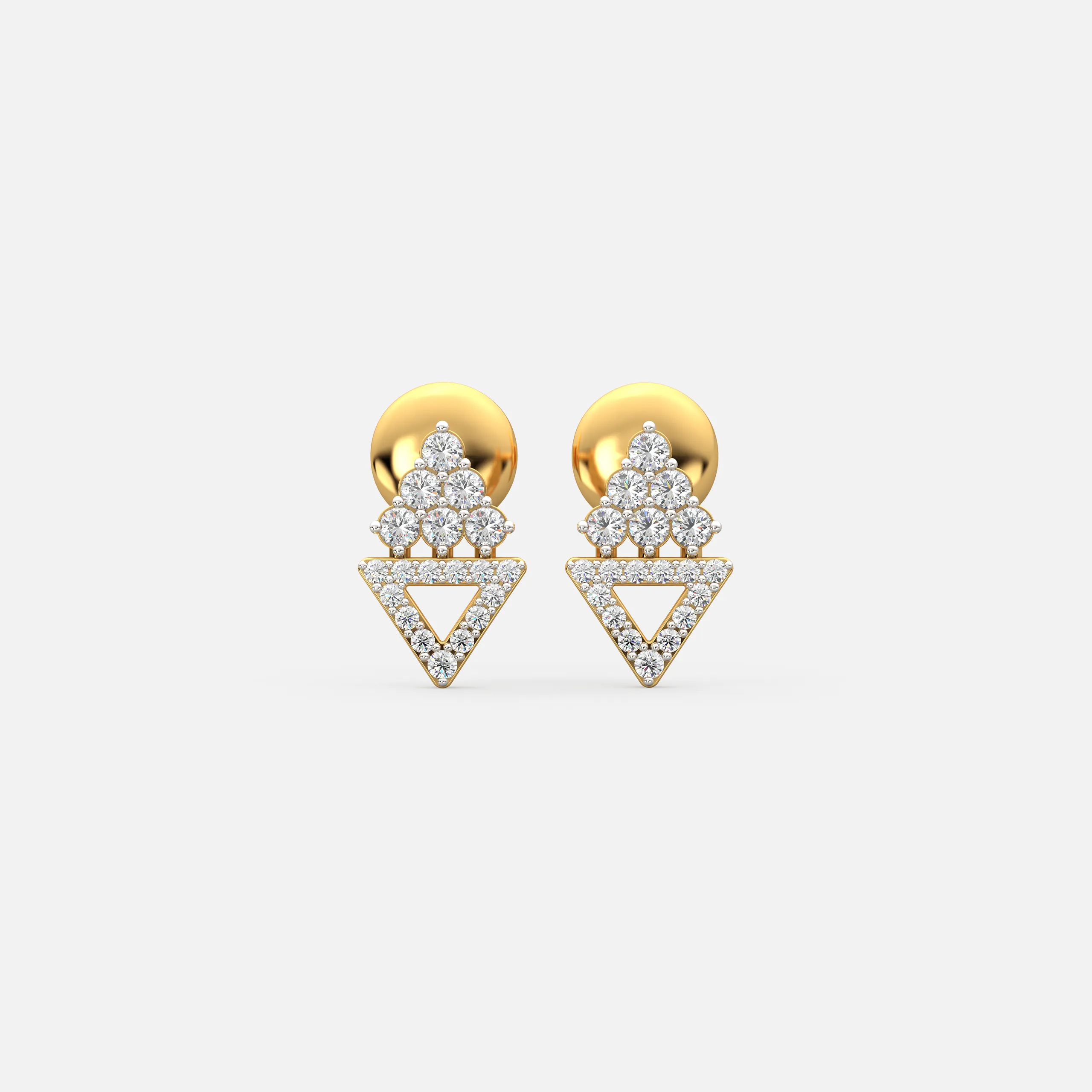 Radiant Pyramid Diamond Earrings