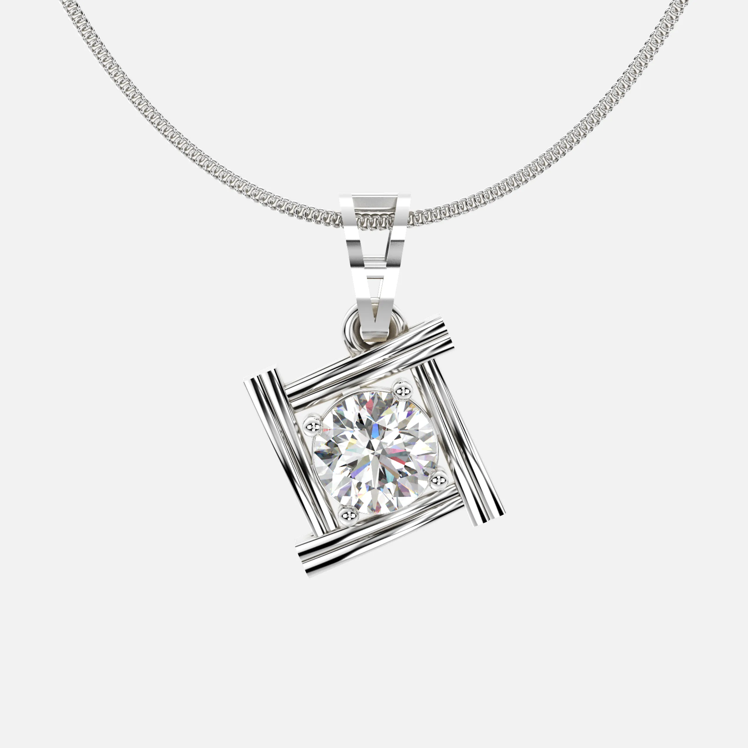 Radiant Solitaire Diamond Pendant