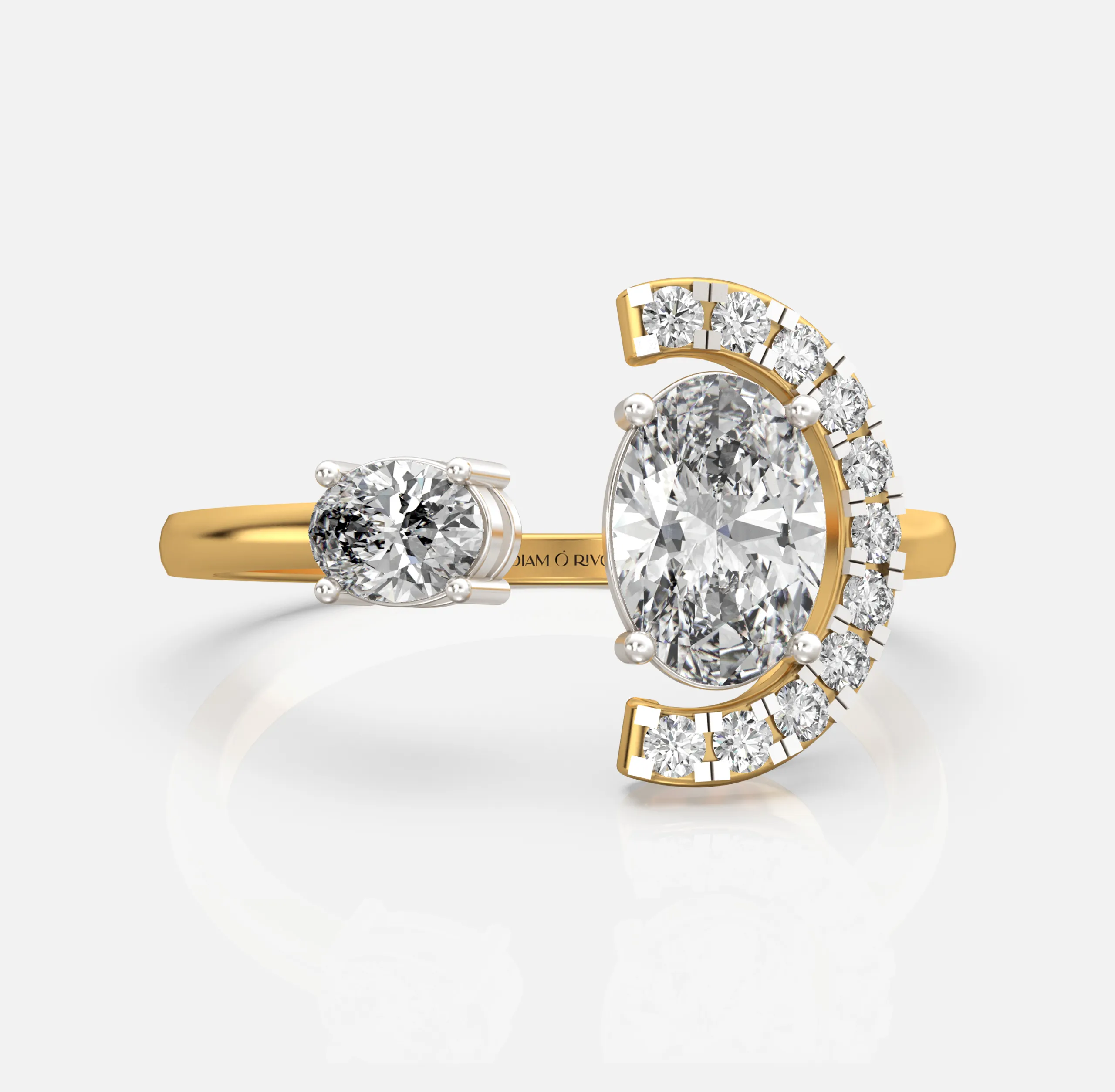 Oval Crescent Open Ring