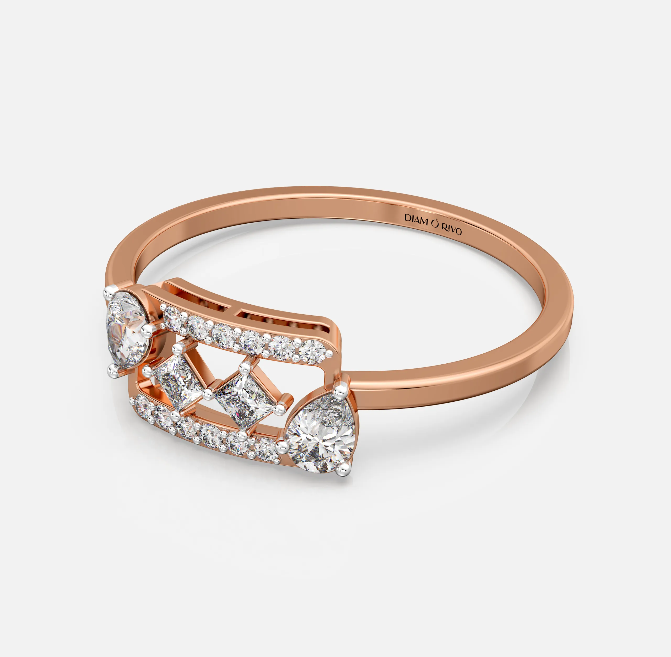 Geometric Elegance Diamond Ring