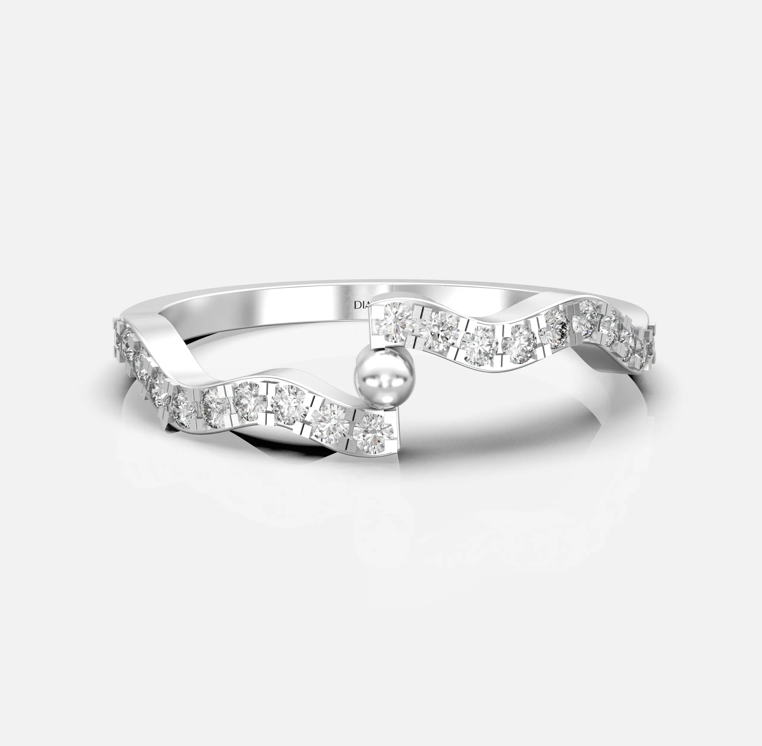Wave Pearl Diamond Ring