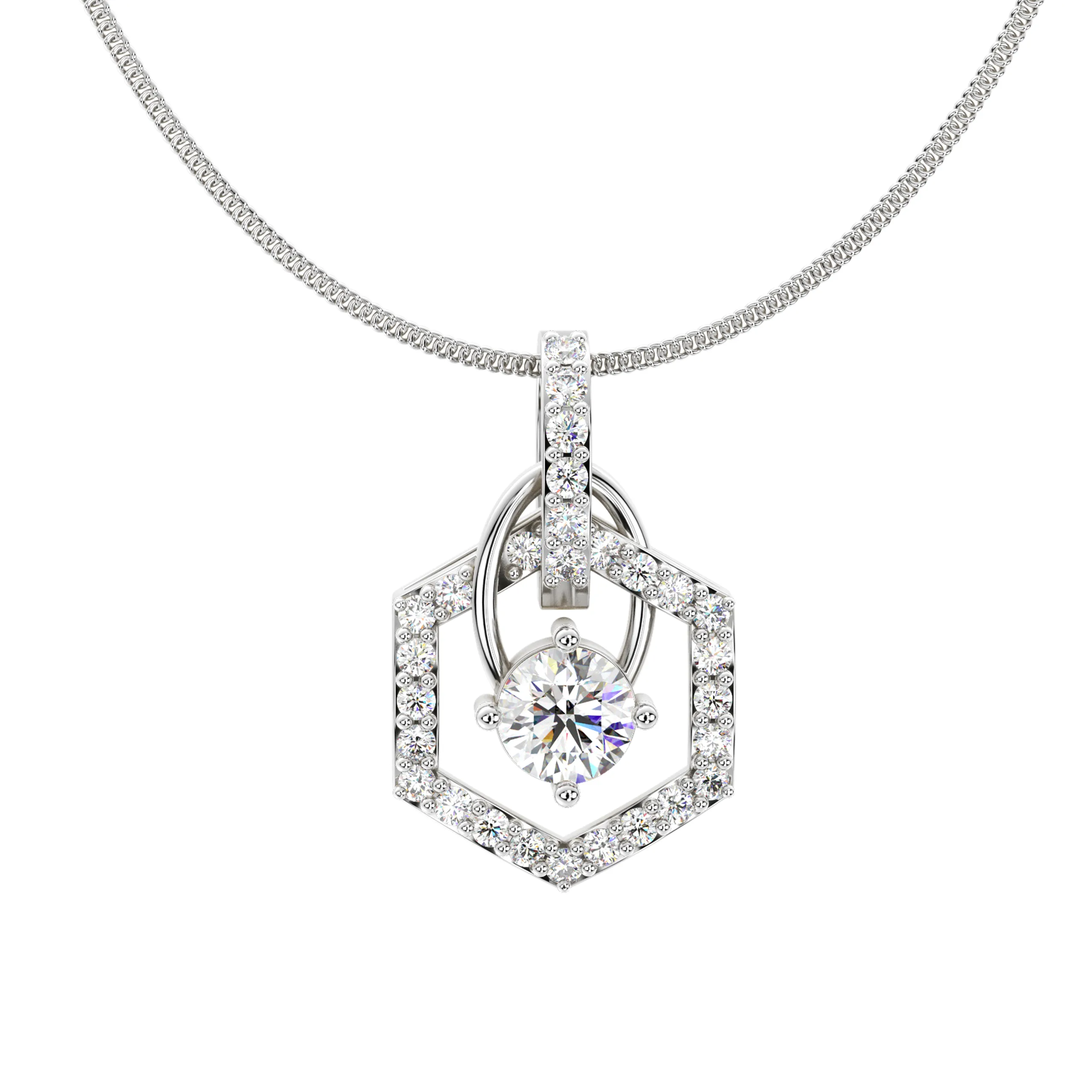Hexara Halo Diamond Pendant