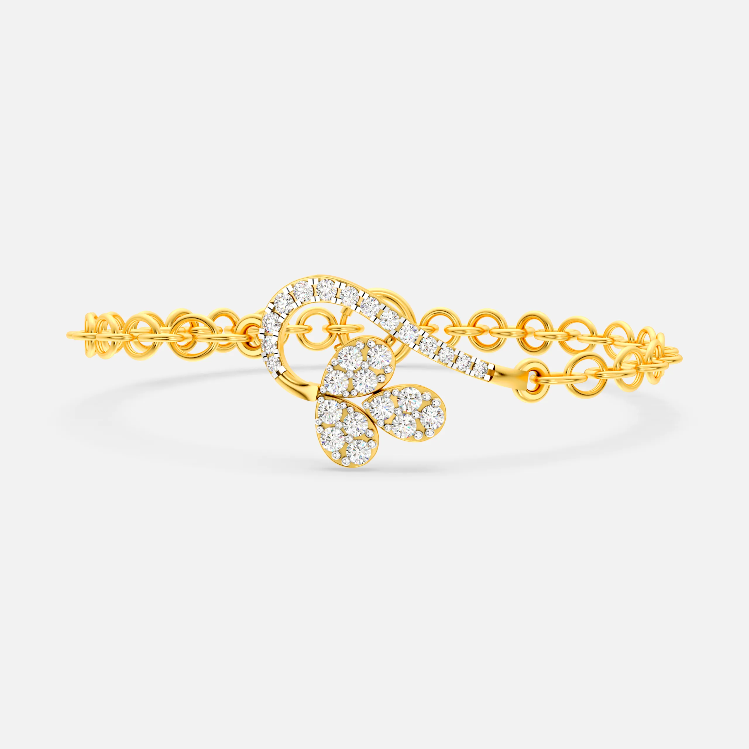 Floral Hook Diamond Bracelet