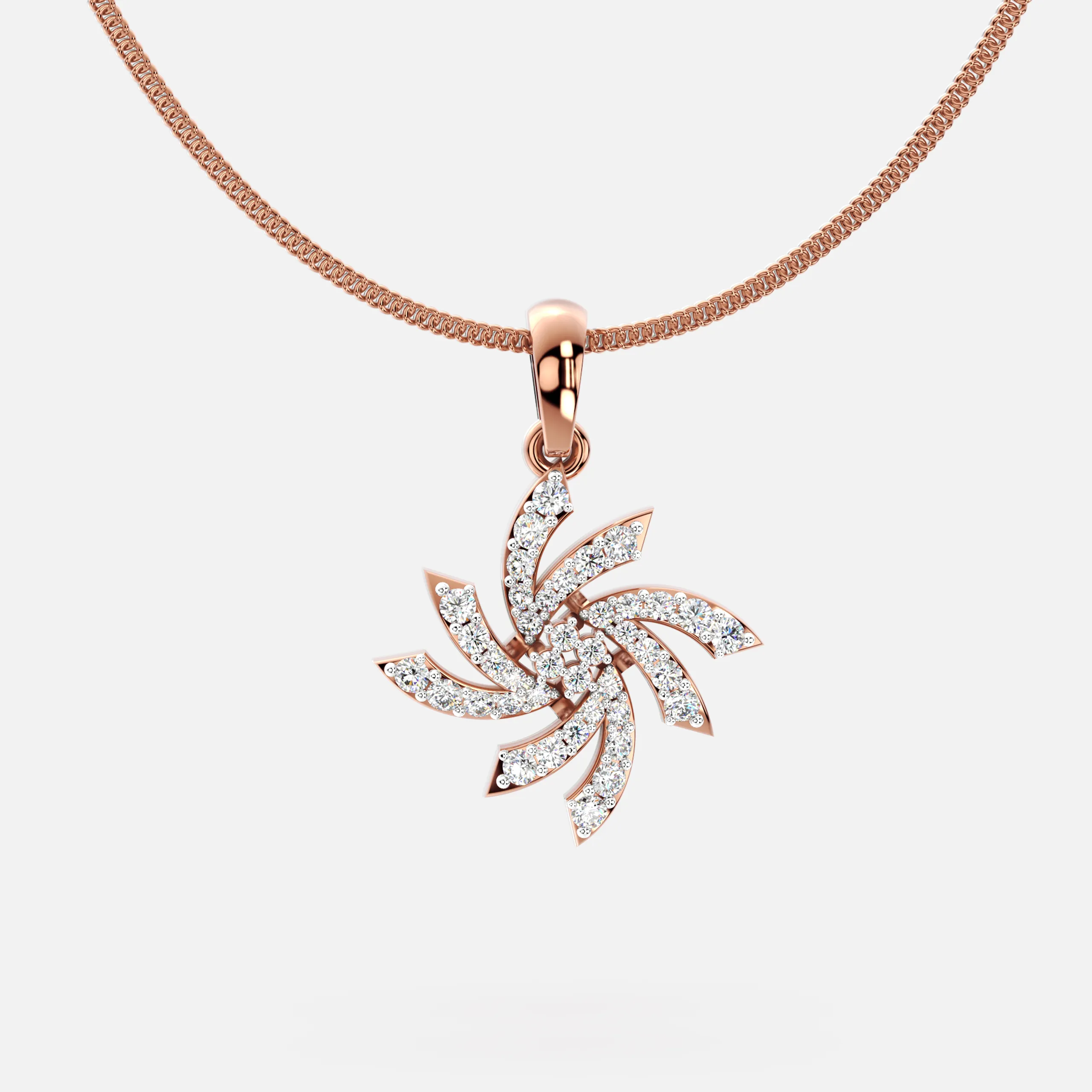 Radiant Whirl Diamond Pendant
