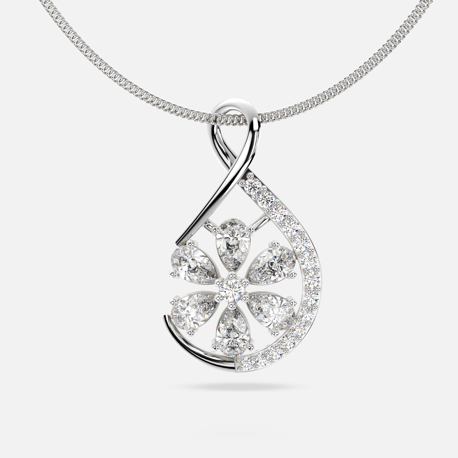 Rosette Teardrop Pendant