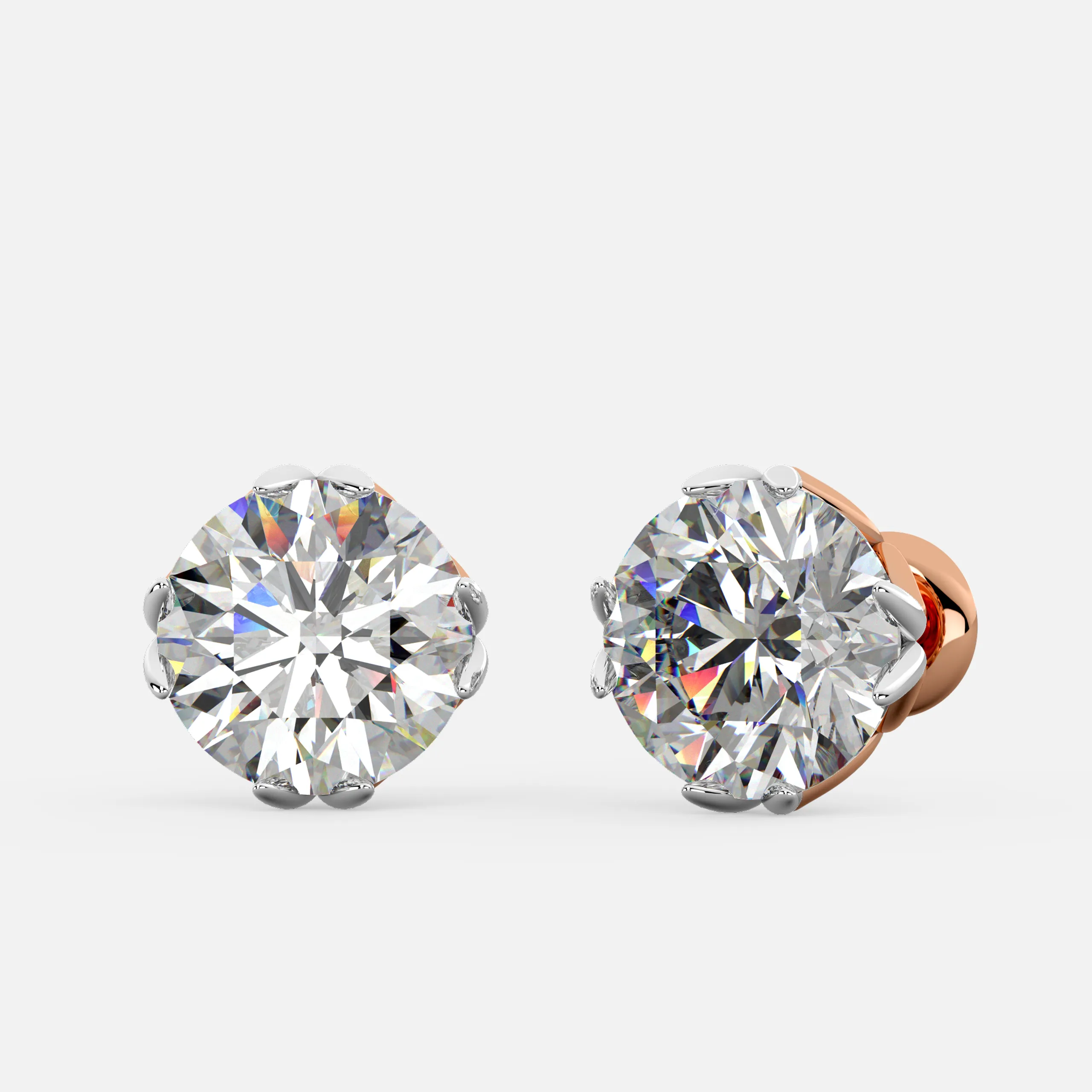 Six-Prong Diamond Stud Earrings