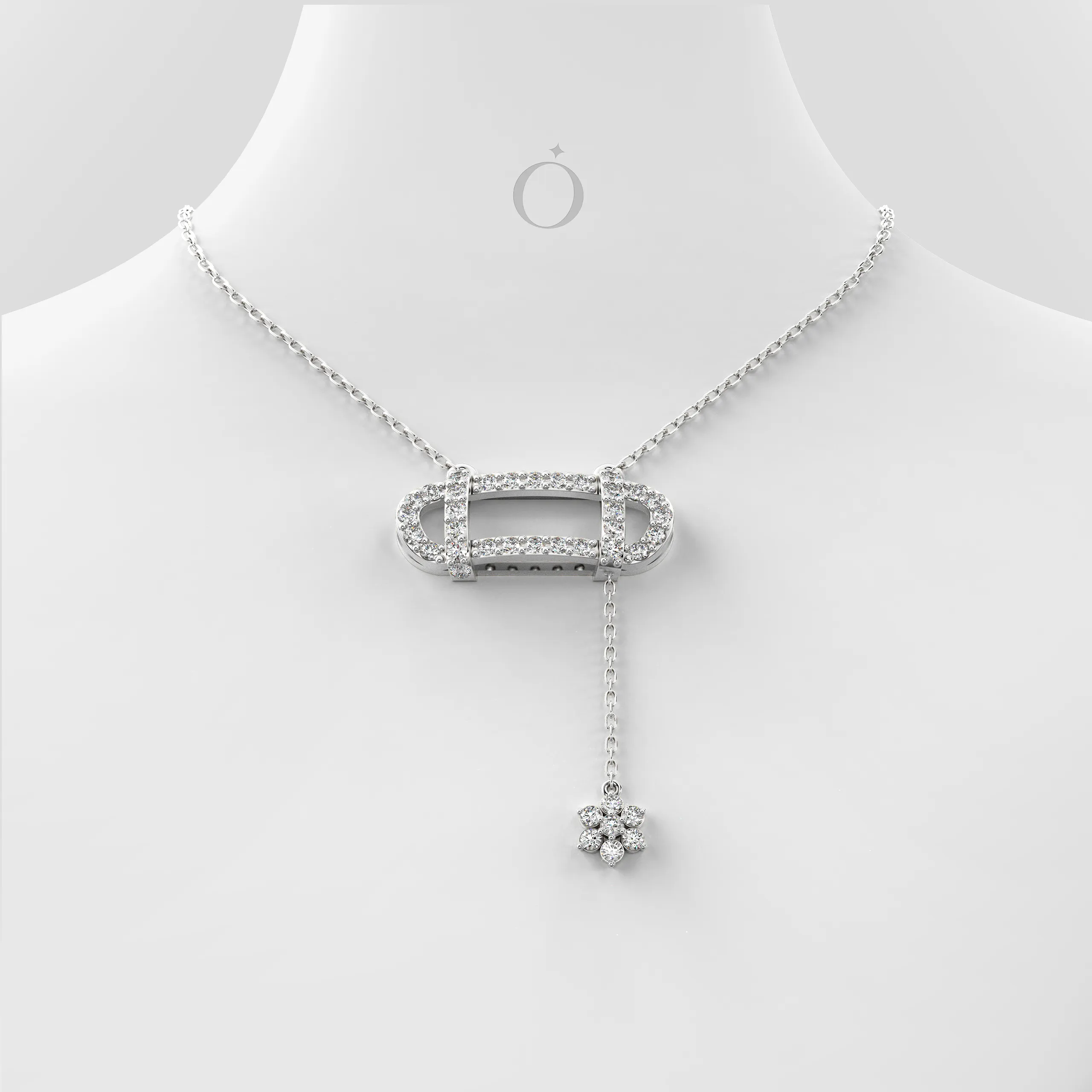 Geometric Capsule Diamond Necklace