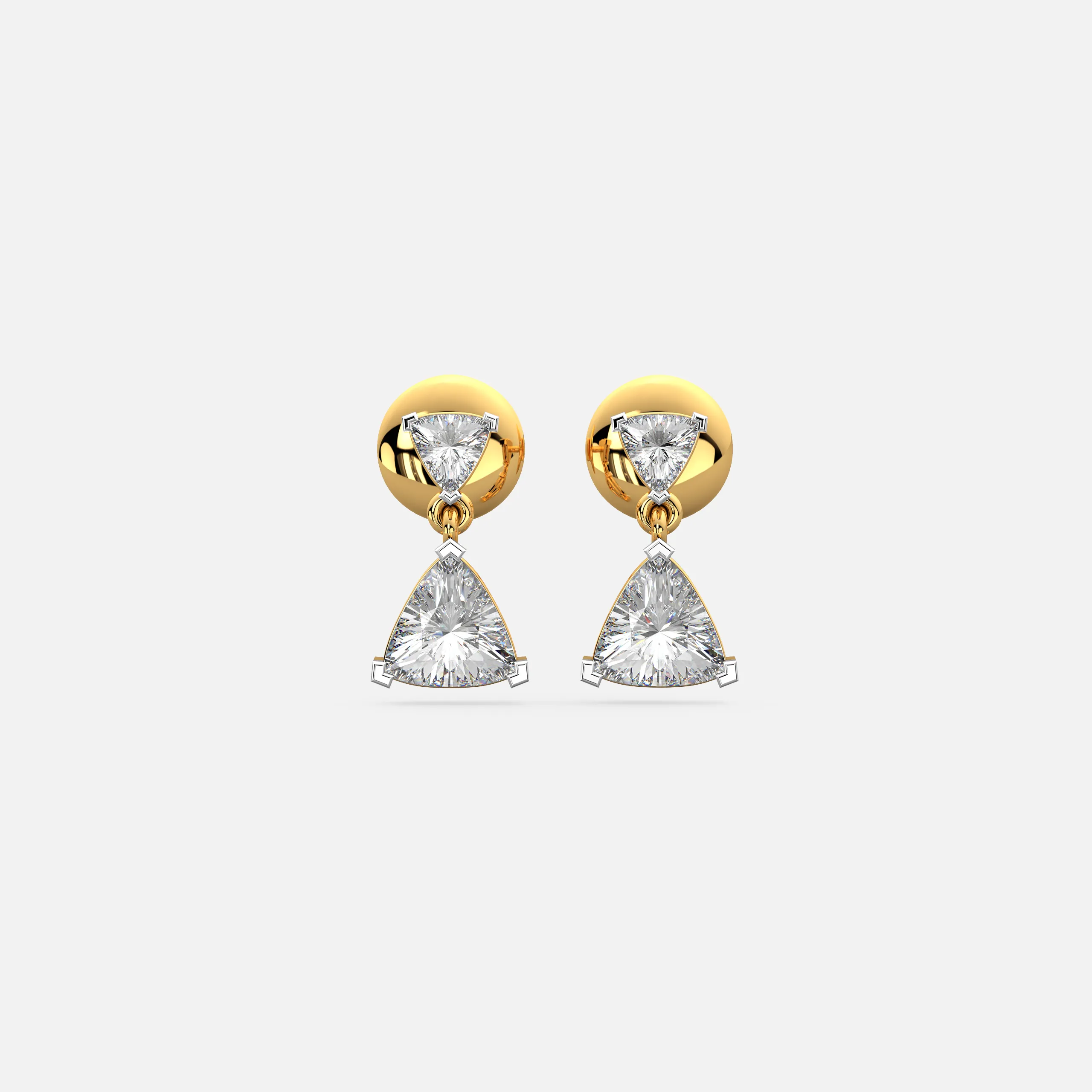 Trillion Drop Diamond Earrings