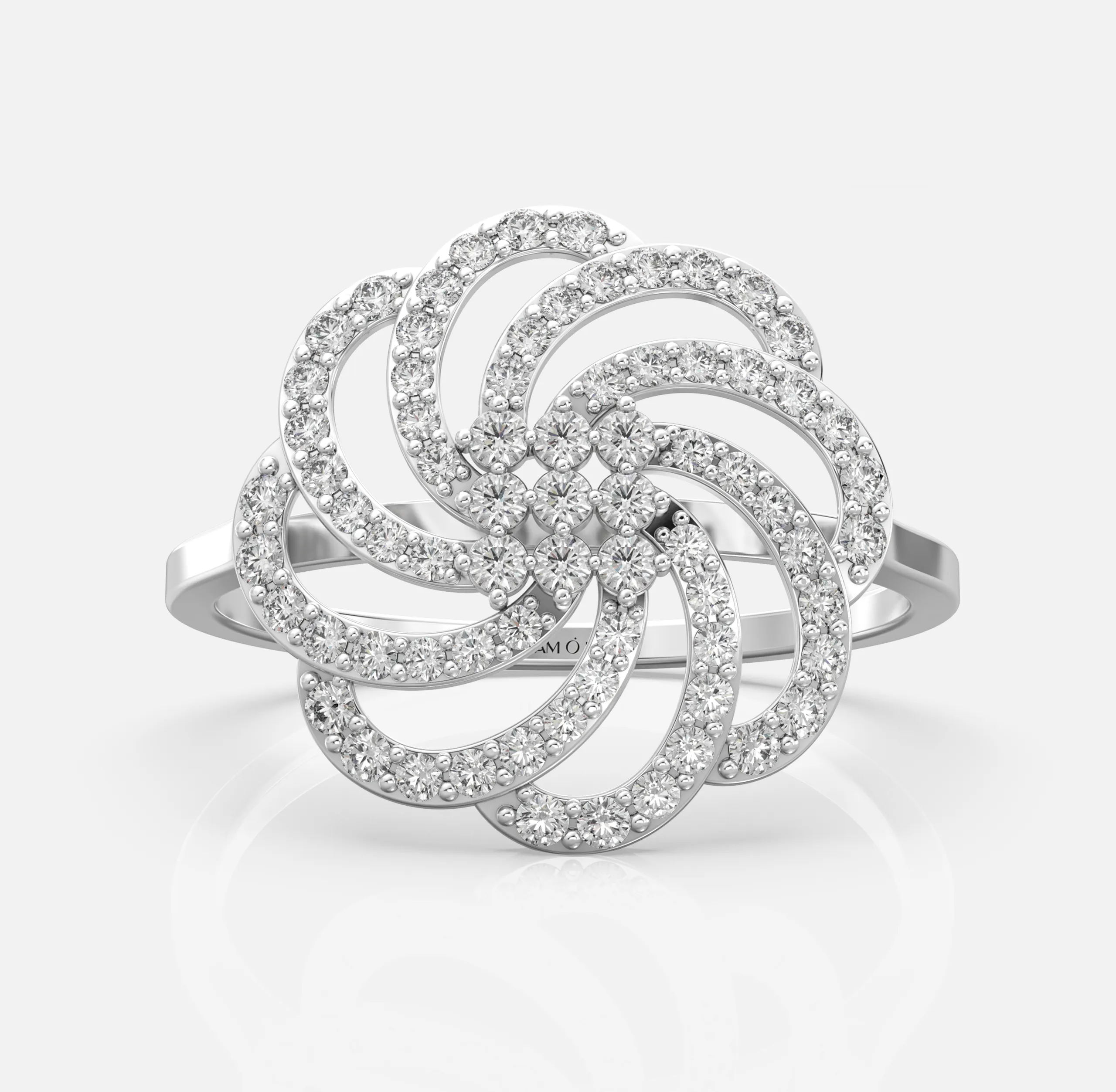Swirl Bloom Diamond Ring