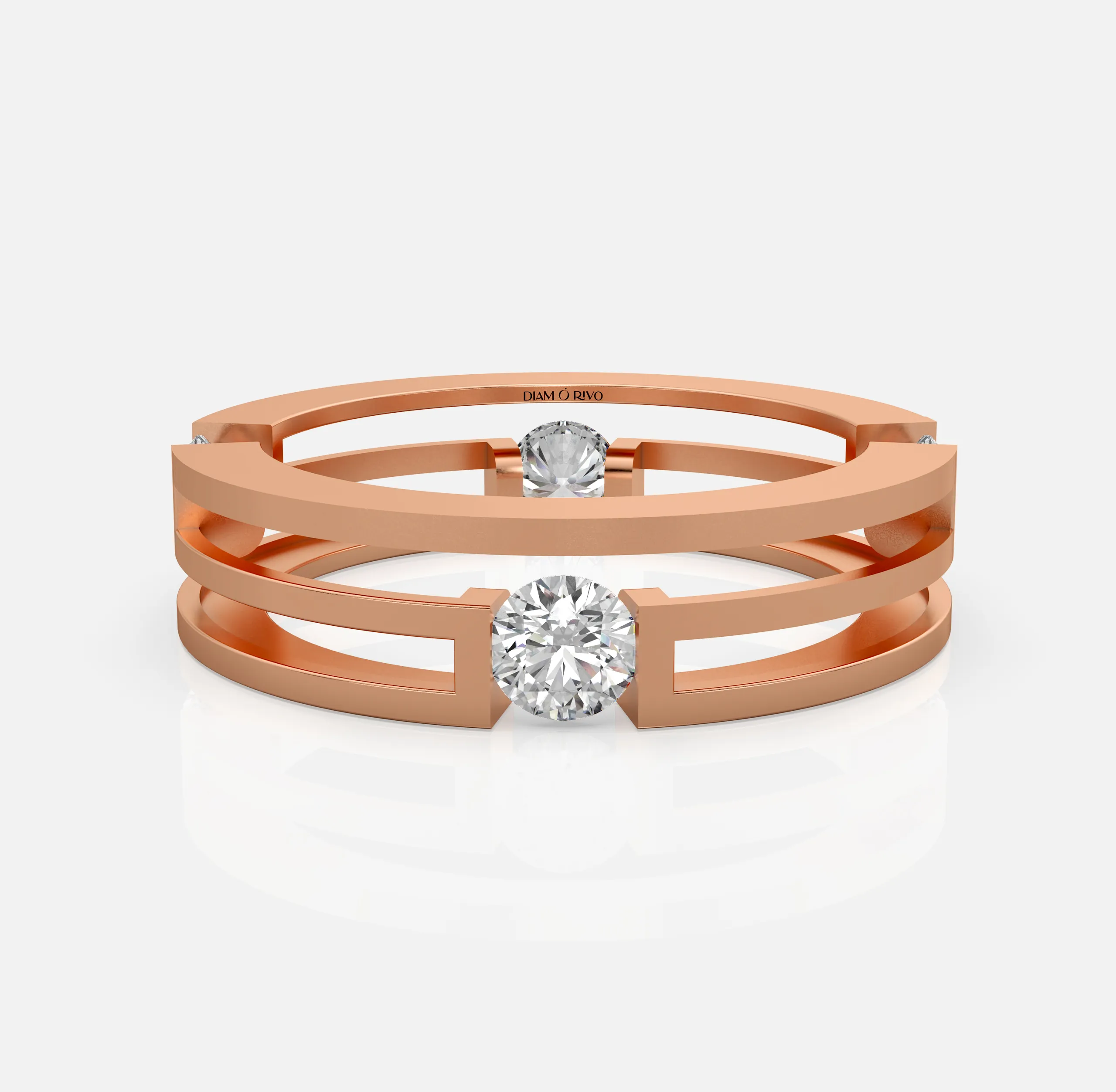 Parallel Edge Diamond Men’s Ring