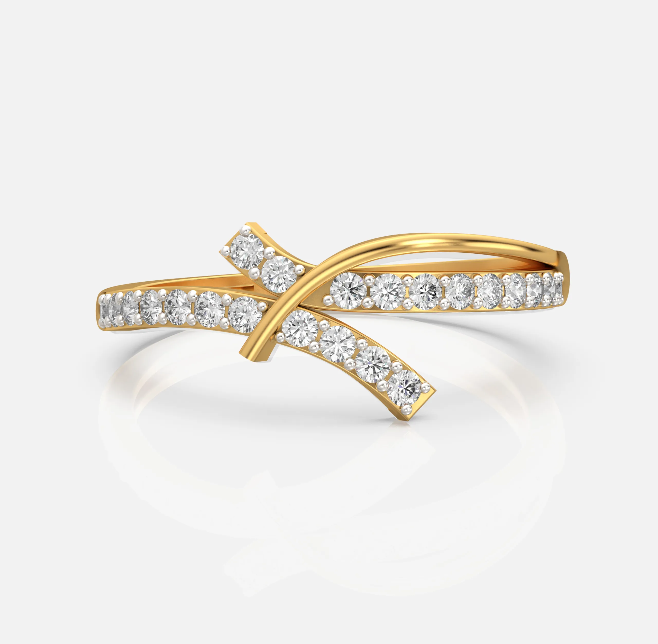 Diamond Crossflow Band Ring