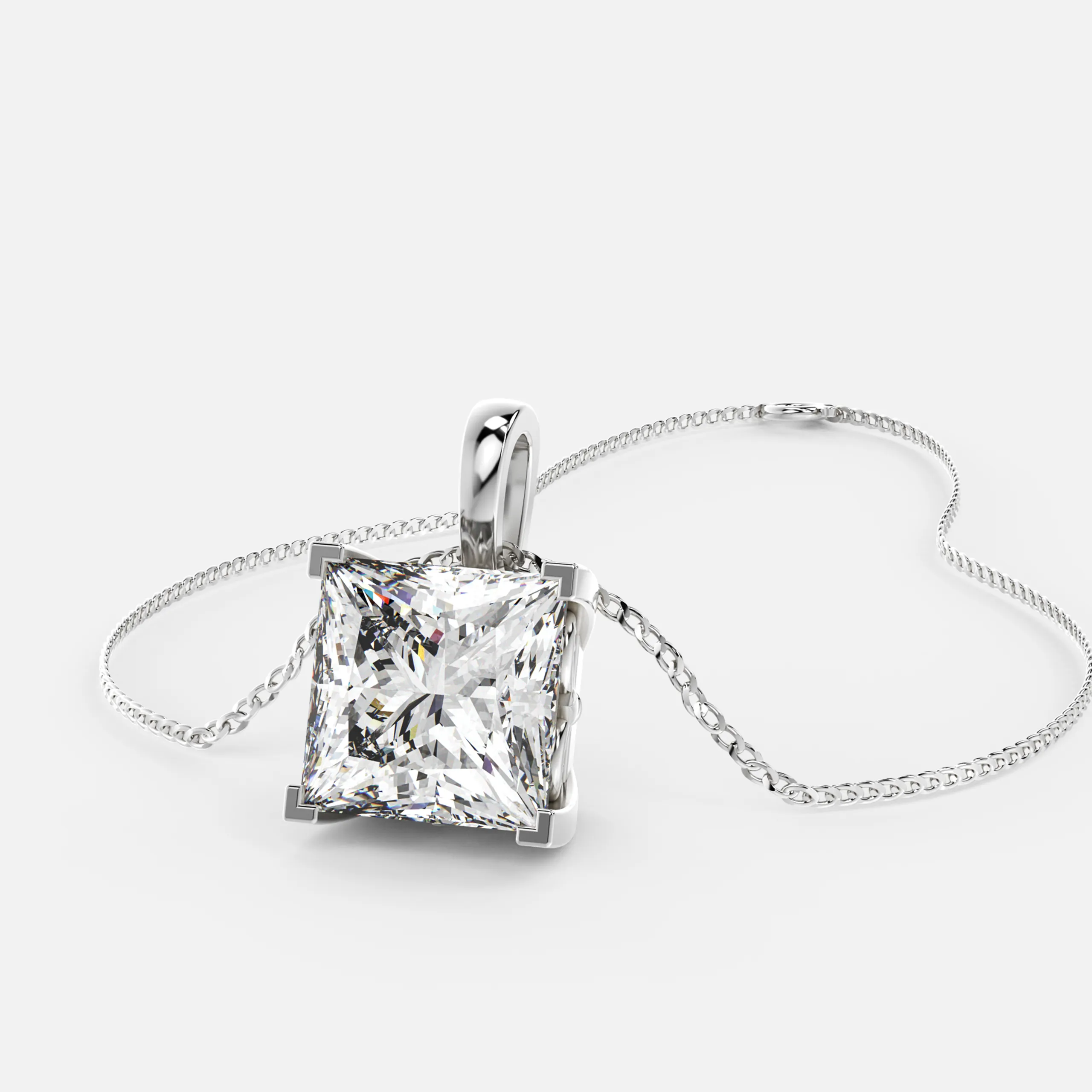 Princess-Cut Diamond Pendant