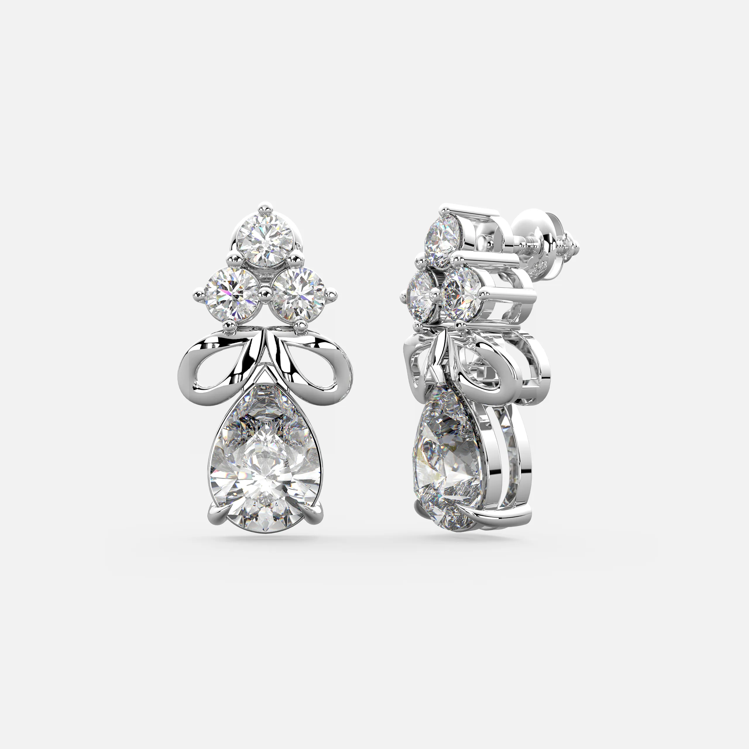 Tiered Drop Diamond Earrings