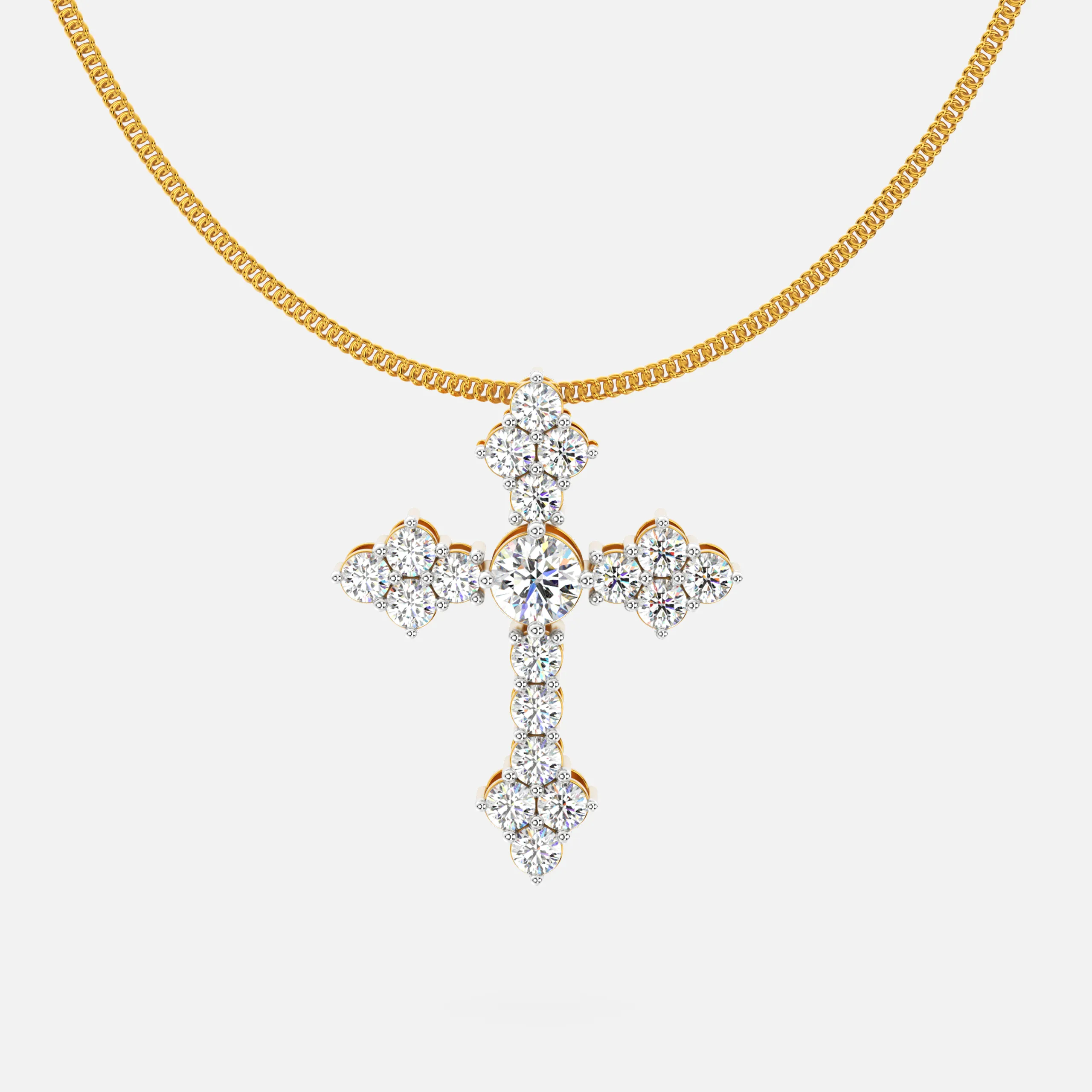 Graceful Diamond Cross Pendant