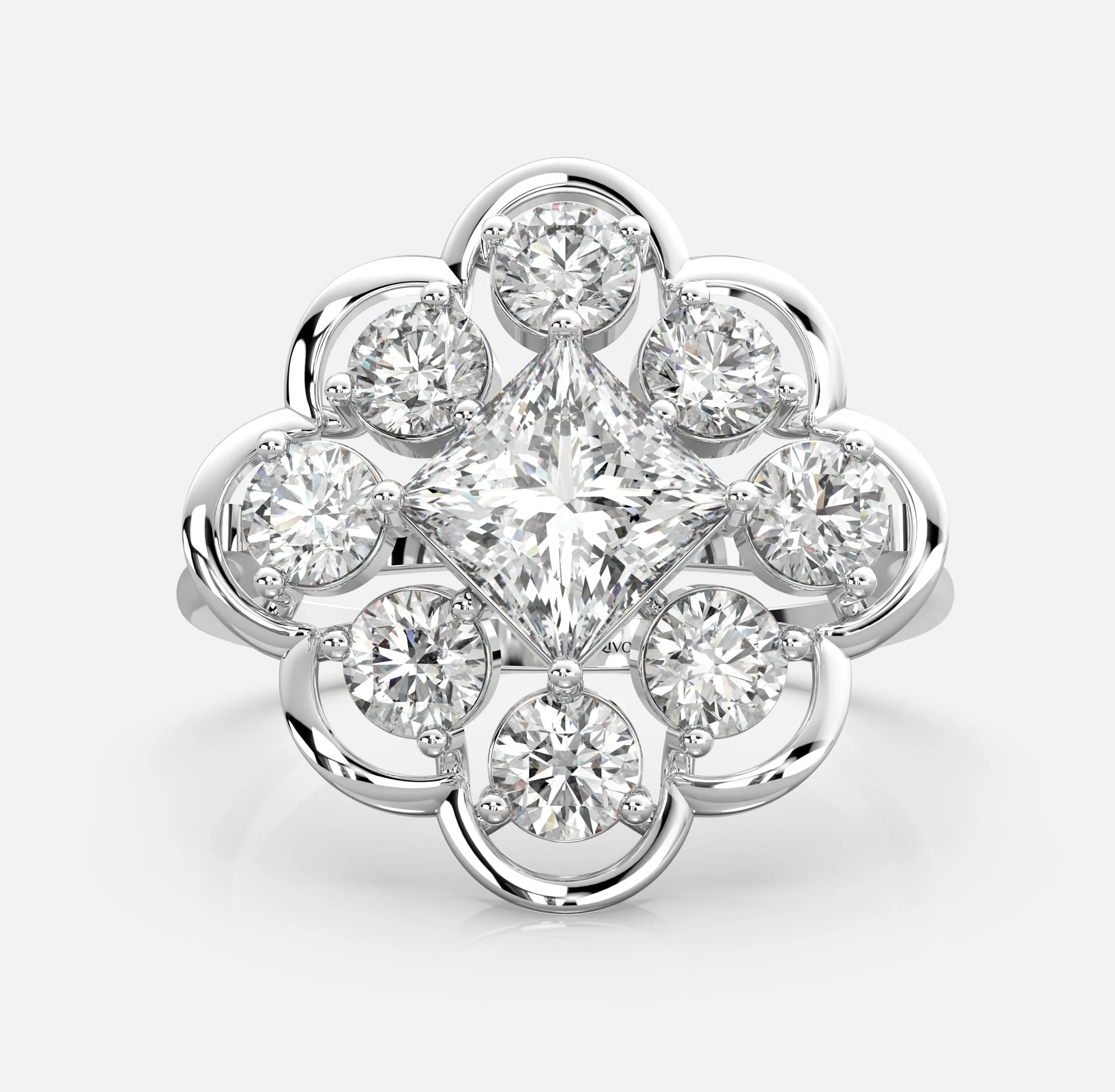 Clover Blossom Diamond Cluster Ring