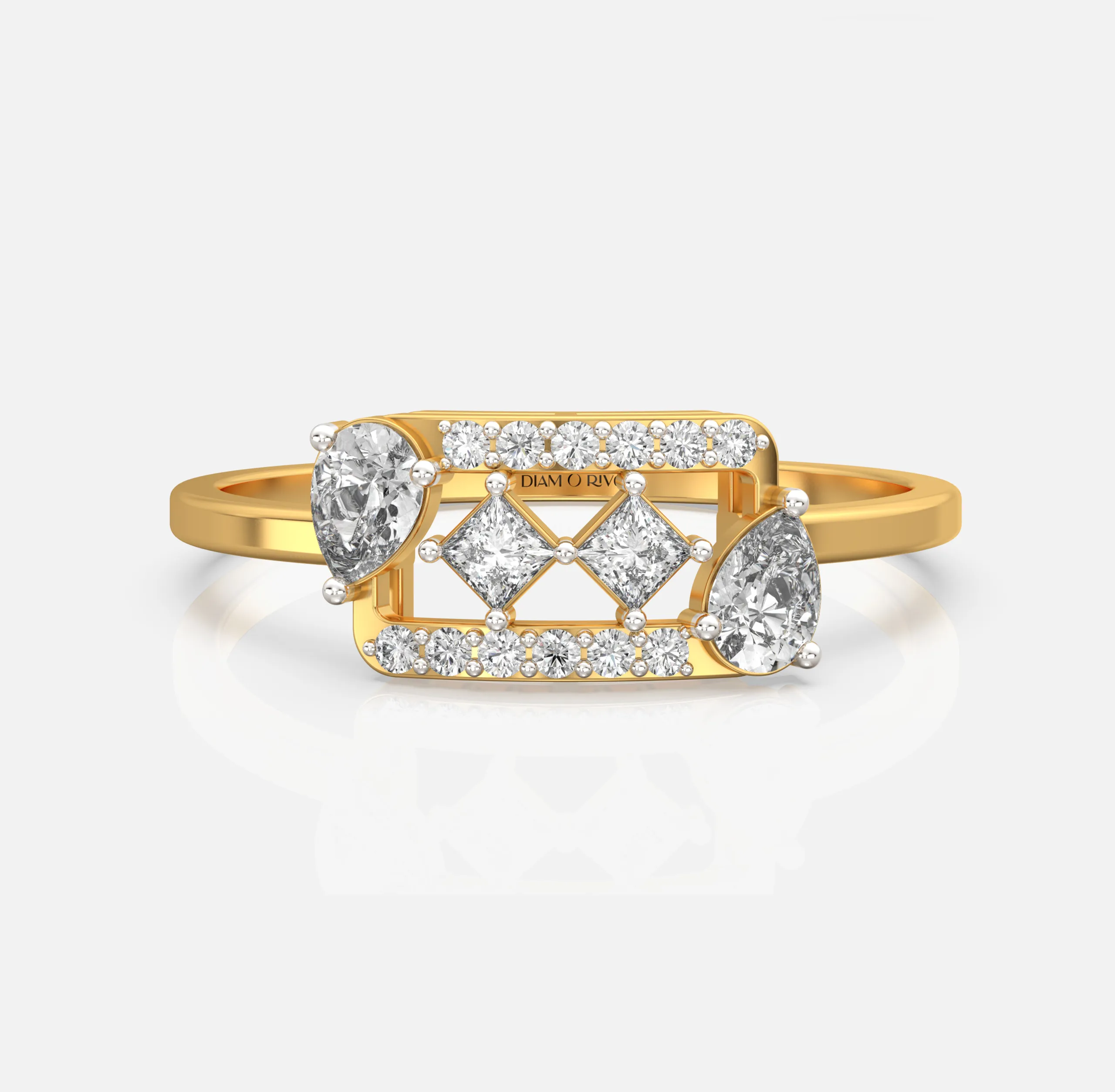 Geometric Elegance Diamond Ring