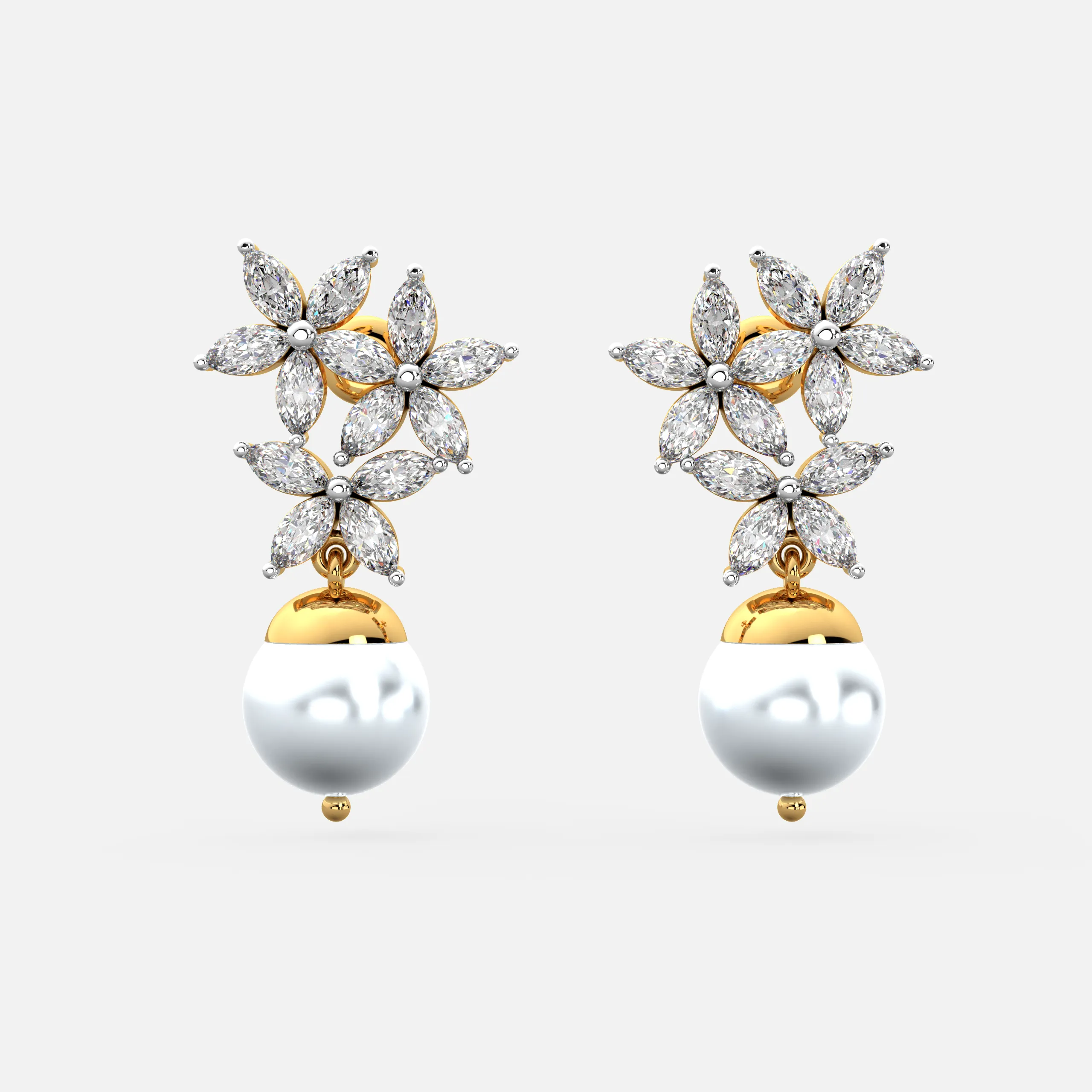 Celestial Bloom Pearl Earrings